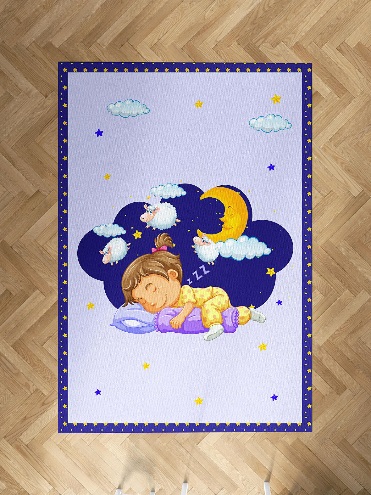 MEKTA HOME BEBEK VE ÇOCUK ODASI Uyuyan Çocuk Desenli Halı