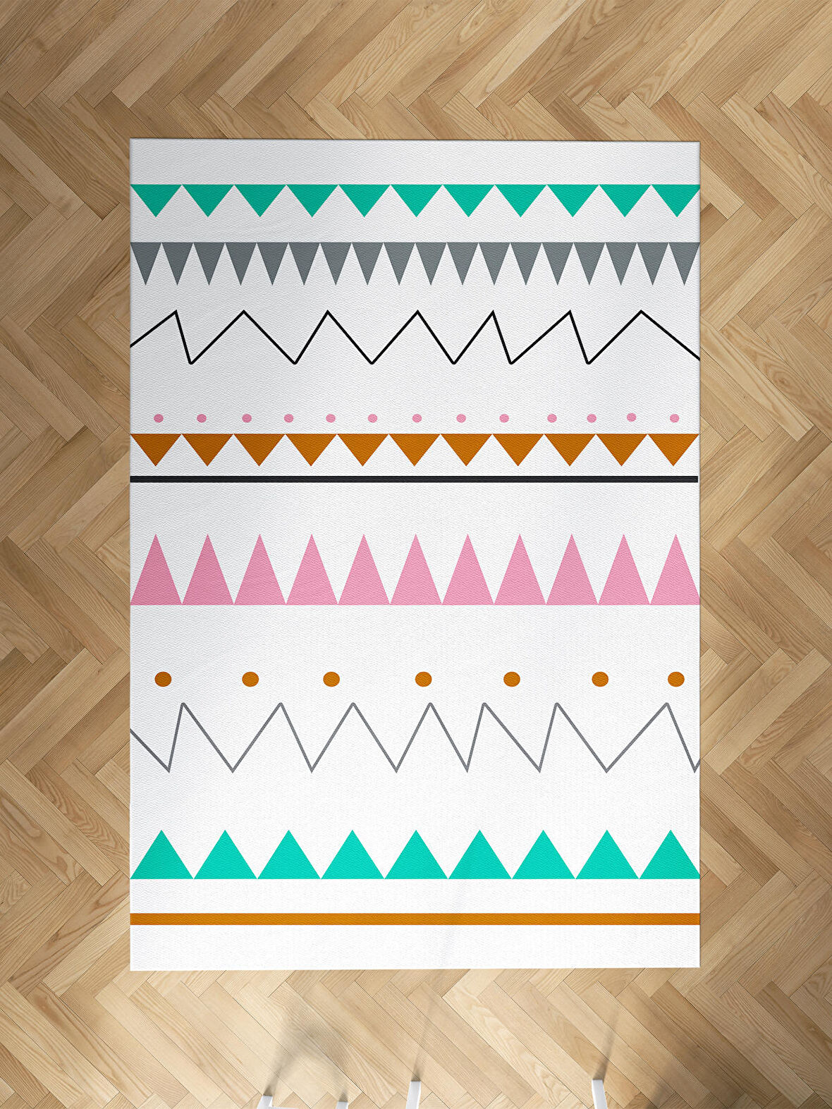 MEKTA HOME BEBEK VE ÇOCUK ODASI Zikzak Desenli Halı