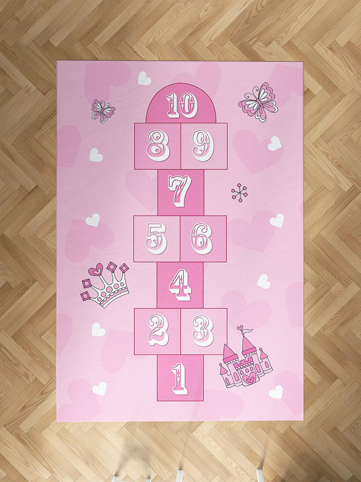 MEKTA HOME BEBEK VE ÇOCUK ODASI Sesekli Kelebek Desenli Halı