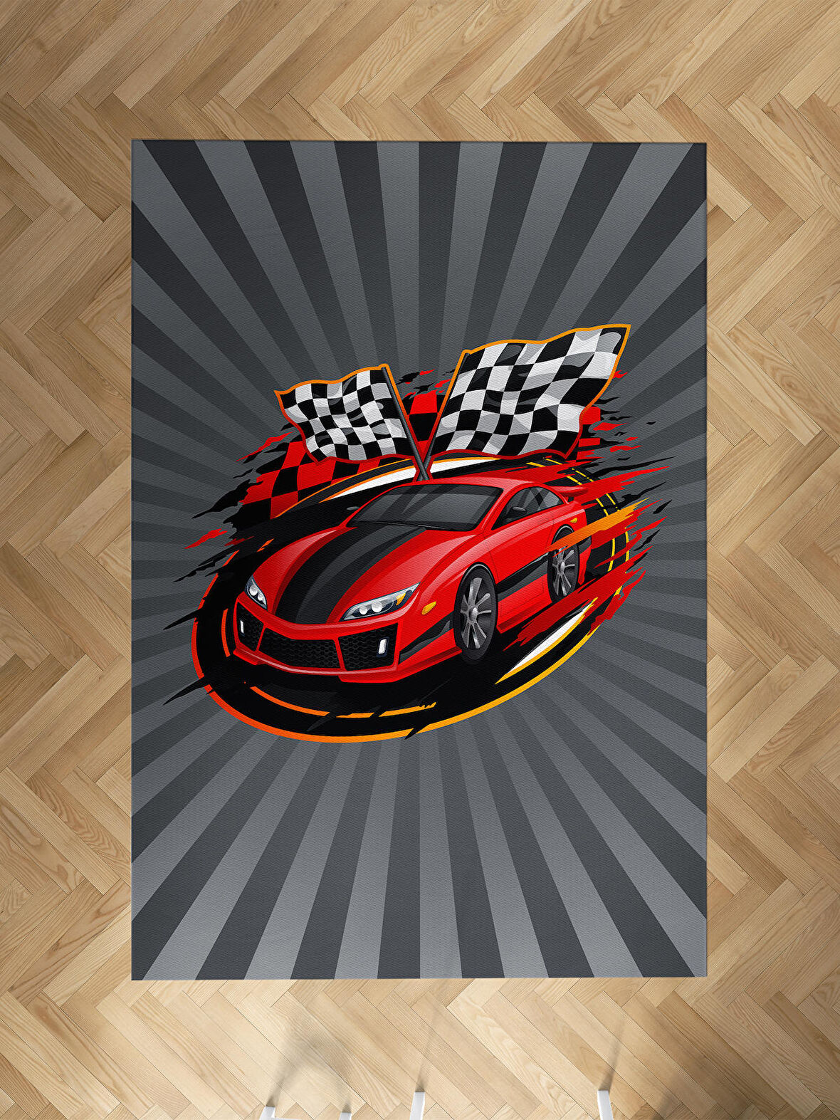 MEKTA HOME BEBEK VE ÇOCUK ODASI Kırmızı McQueen Desenli Halı