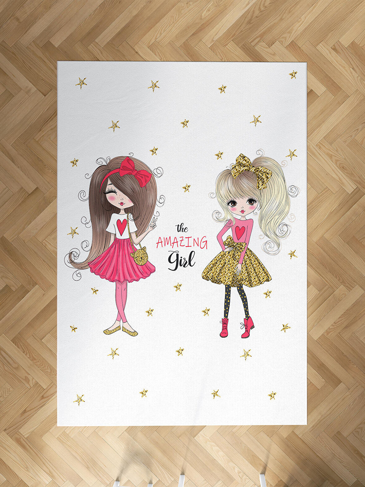 MEKTA HOME BEBEK VE ÇOCUK ODASI The Amazing Girl Desenli Halı