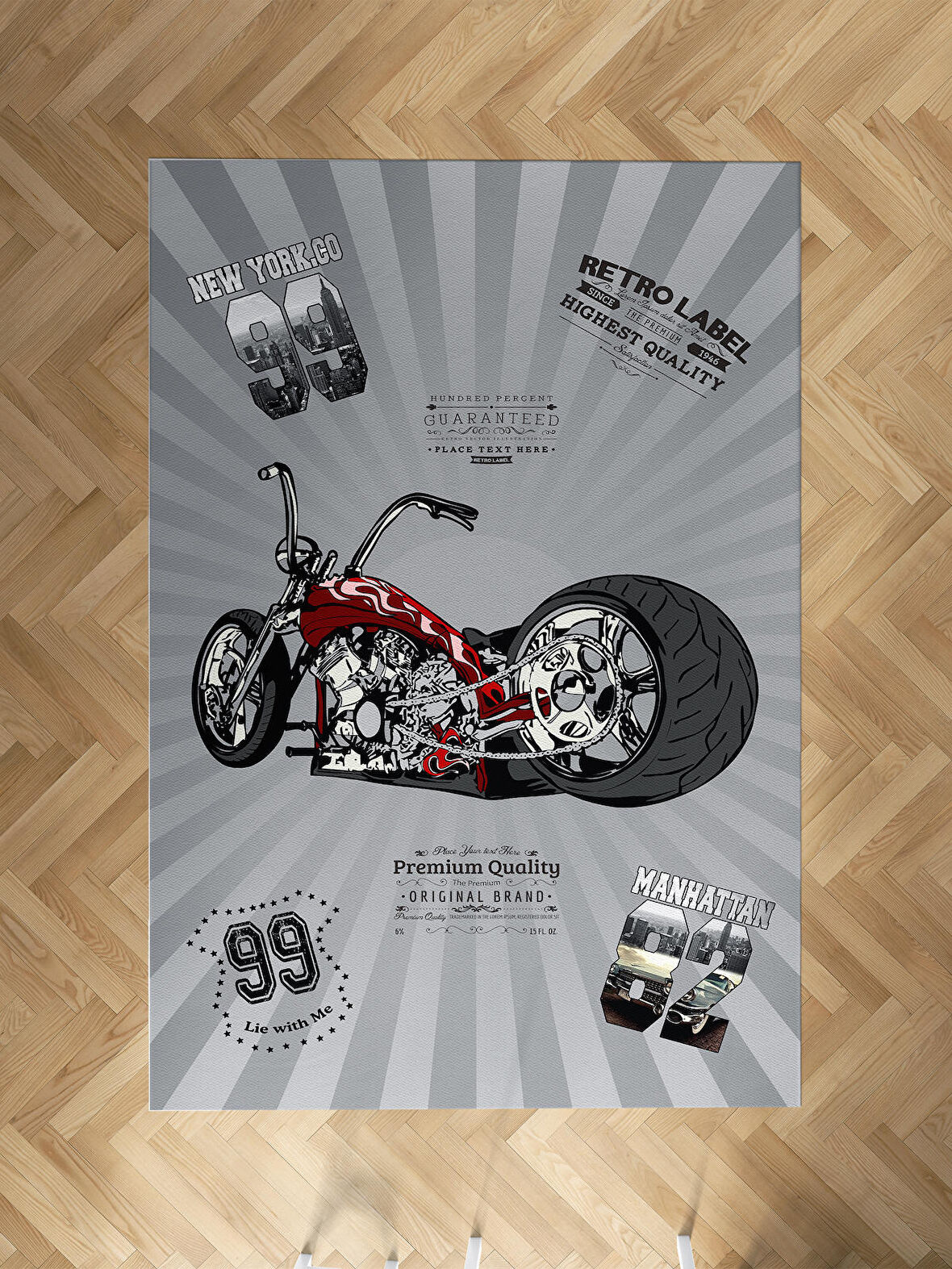 MEKTA HOME BEBEK VE ÇOCUK ODASI Motor Desenli Halı