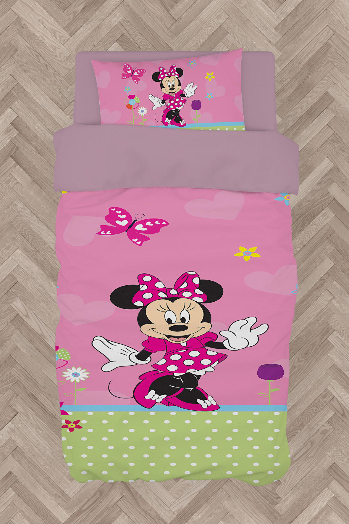 MEKTA HOME BEBEK VE ÇOCUK ODASI Minnie Maus Desenli Nevresim Takımı