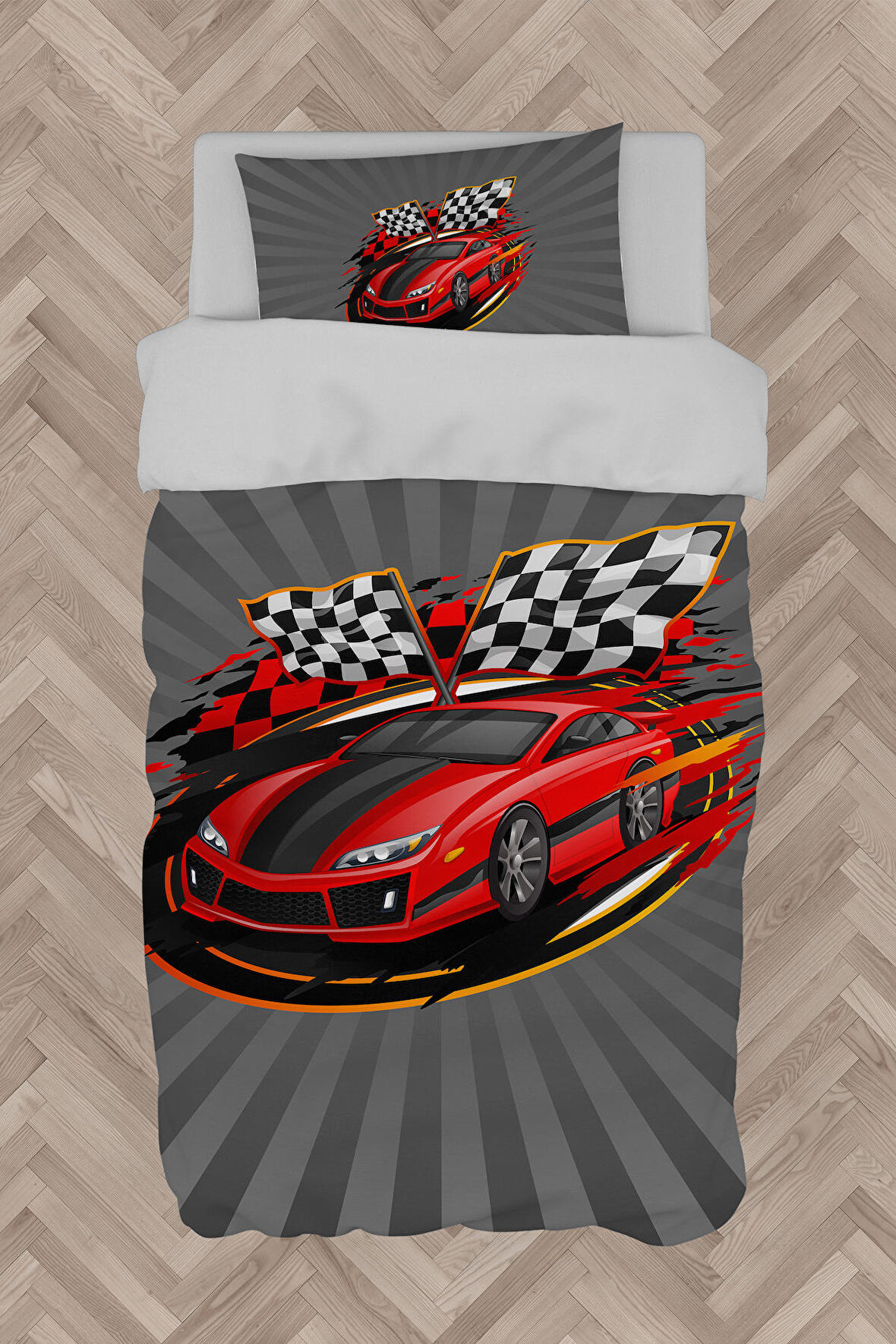 MEKTA HOME BEBEK VE ÇOCUK ODASI Kırmızı McQueen Desenli Nevresim Takımı