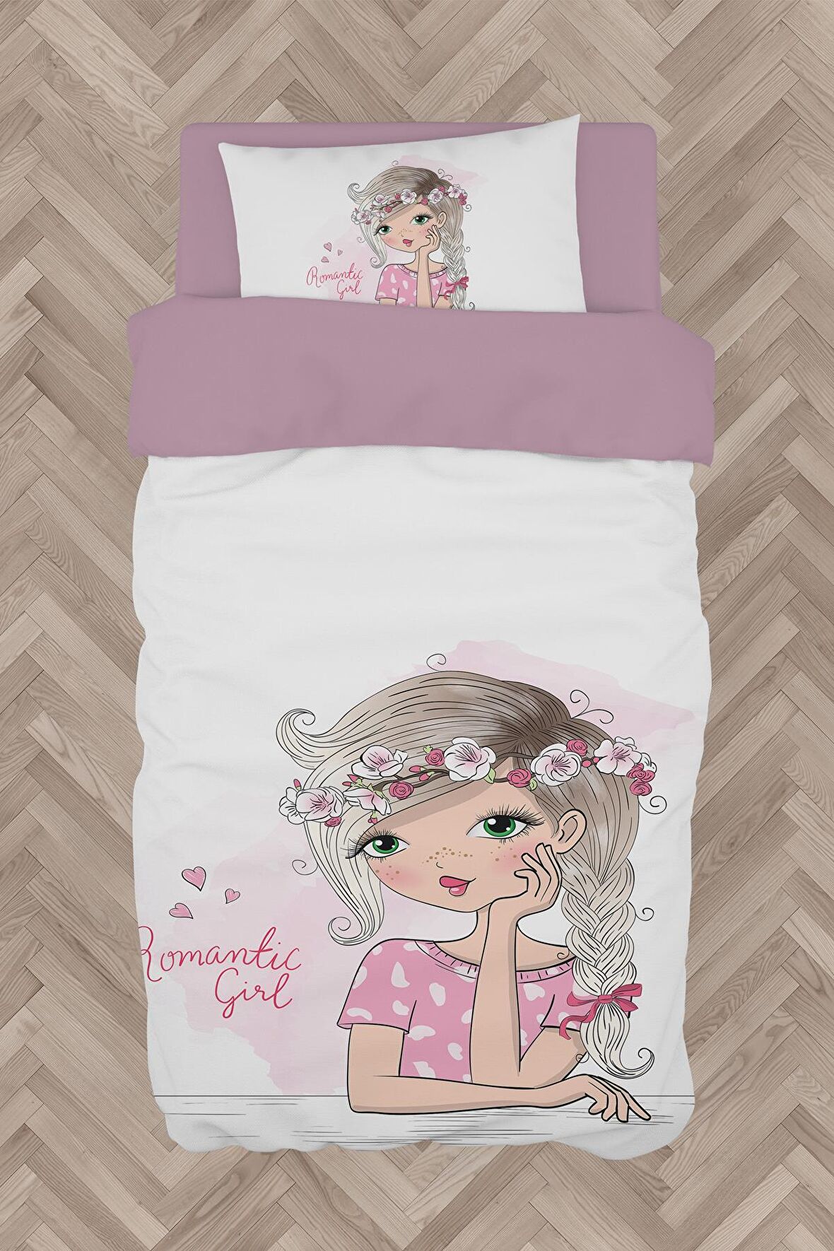MEKTA HOME BEBEK VE ÇOCUK ODASI Romantic Girl Desenli Nevresim Takımı
