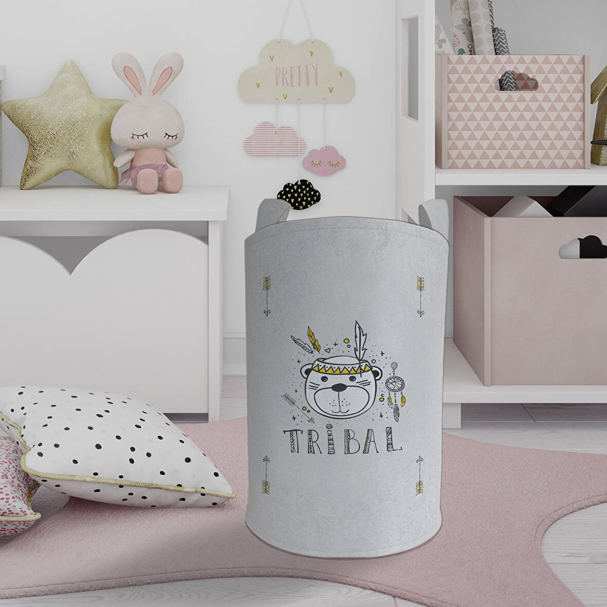MEKTA HOME BEBEK VE ÇOCUK ODASI Tribal Desenli Oyuncak Sepeti