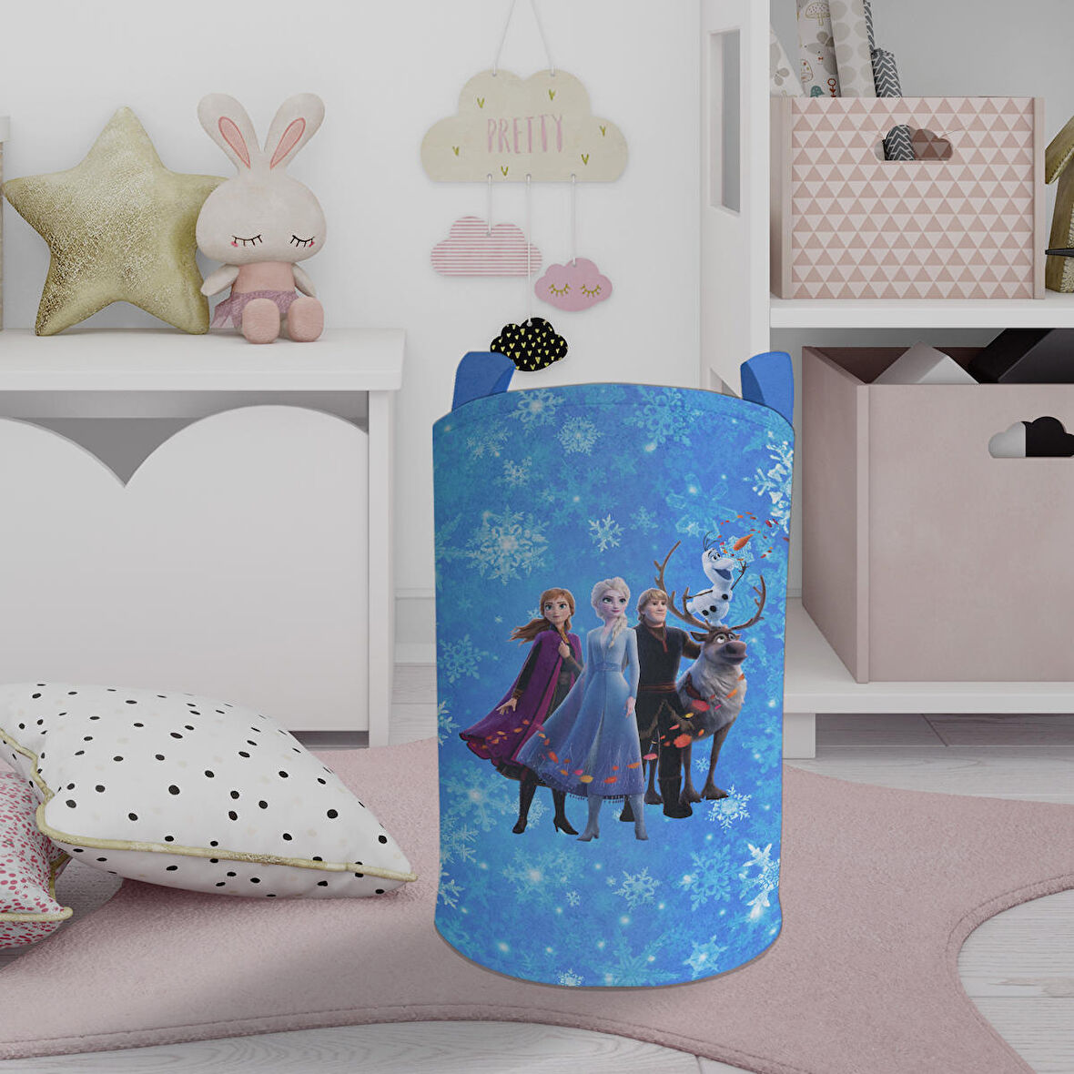 MEKTA HOME BEBEK VE ÇOCUK ODASI Karlar Ülkesi Desenli Oyuncak Sepeti