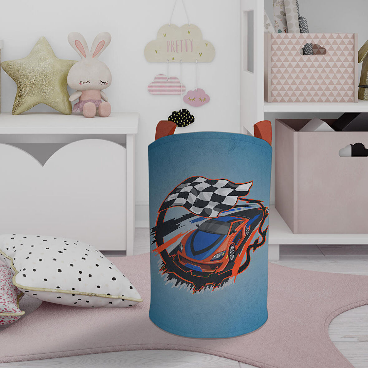 MEKTA HOME BEBEK VE ÇOCUK ODASI Mavi McQueen Deseli Oyuncak Sepeti