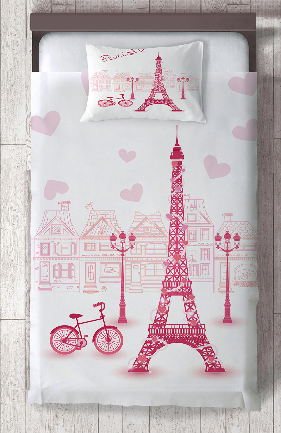 MEKTA HOME BEBEK VE ÇOCUK ODASI Eyfel Kule Desenli Yatak Örtüsü