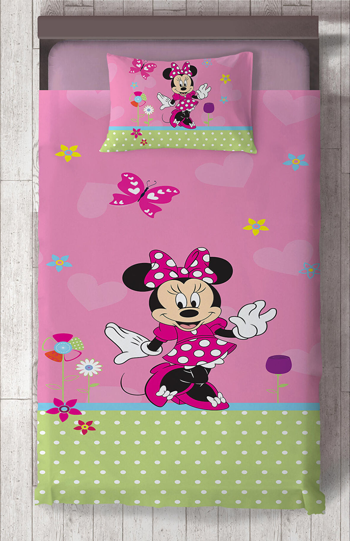 MEKTA HOME BEBEK VE ÇOCUK ODASI Minnie Maus Desenli Yatak Örtüsü