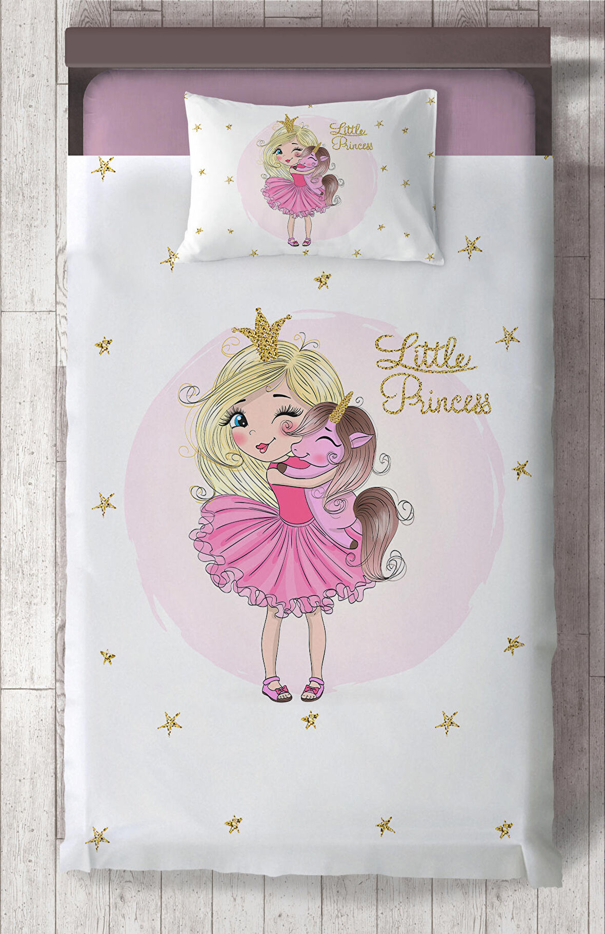MEKTA HOME BEBEK VE ÇOCUK ODASI Little Princess Desenli Yatak Örtüsü