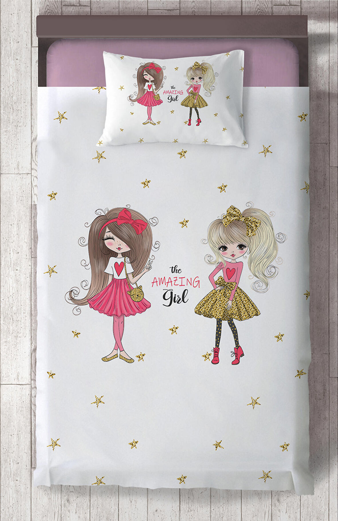 MEKTA HOME BEBEK VE ÇOCUK ODASI The Amazing Girl Desenli Yatak Örtüsü