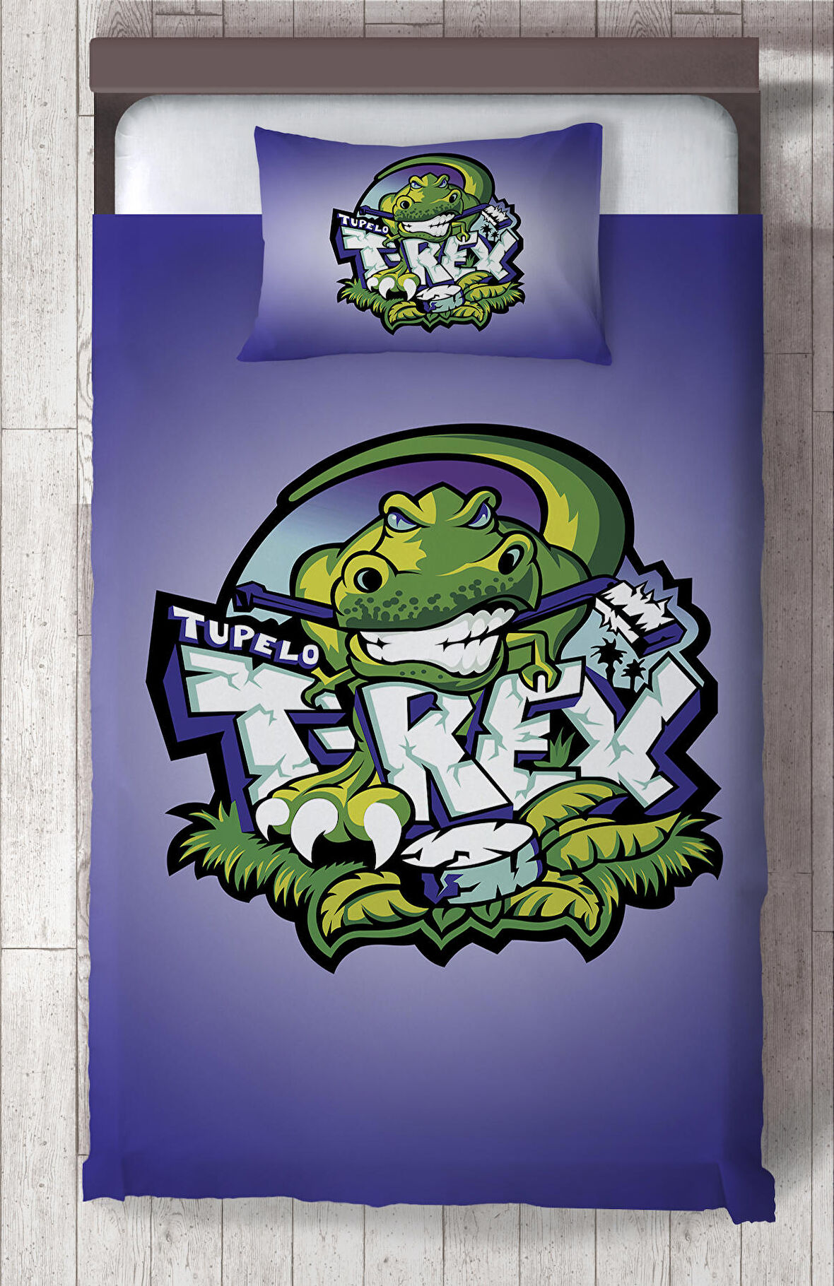 MEKTA HOME BEBEK VE ÇOCUK ODASI T-Rex Desenli Yatak Örtüsü