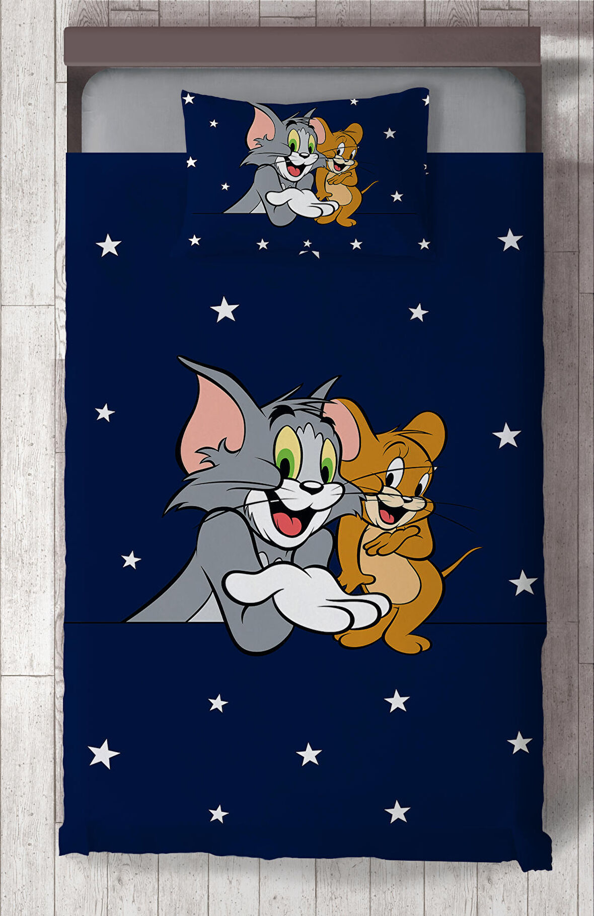 MEKTA HOME BEBEK VE ÇOCUK ODASI Tom ve Jery Desenli Yatak Örtüsü