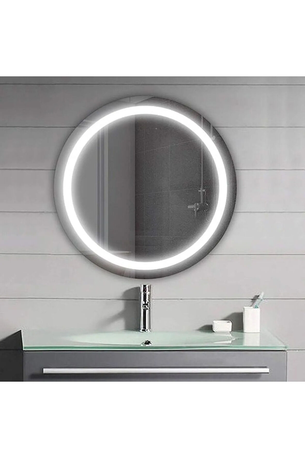 70 cm Ledli Banyo Aynası-Konsol Makyaj Aynası