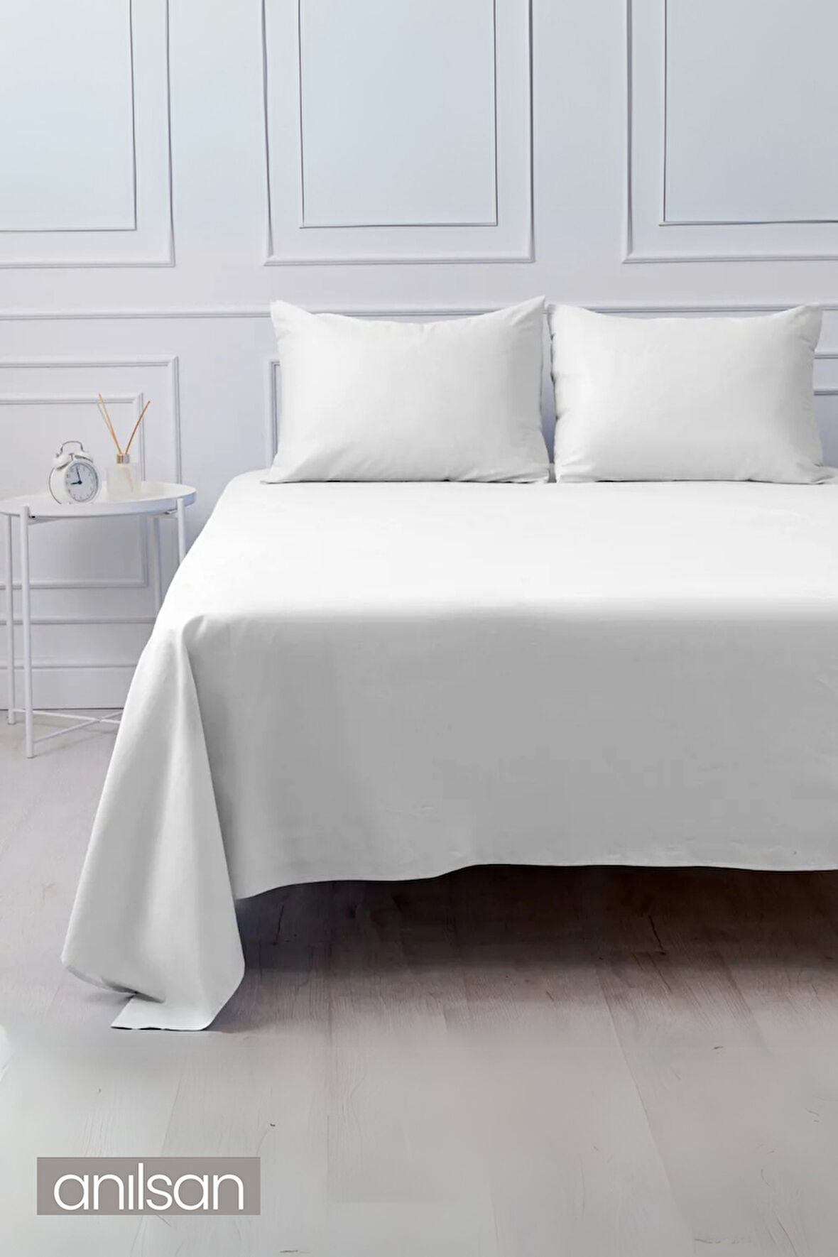 Lastiksiz Düz Beyaz Çarşaf %100 Pamuk Çift/Tek Kişilik ,63tel