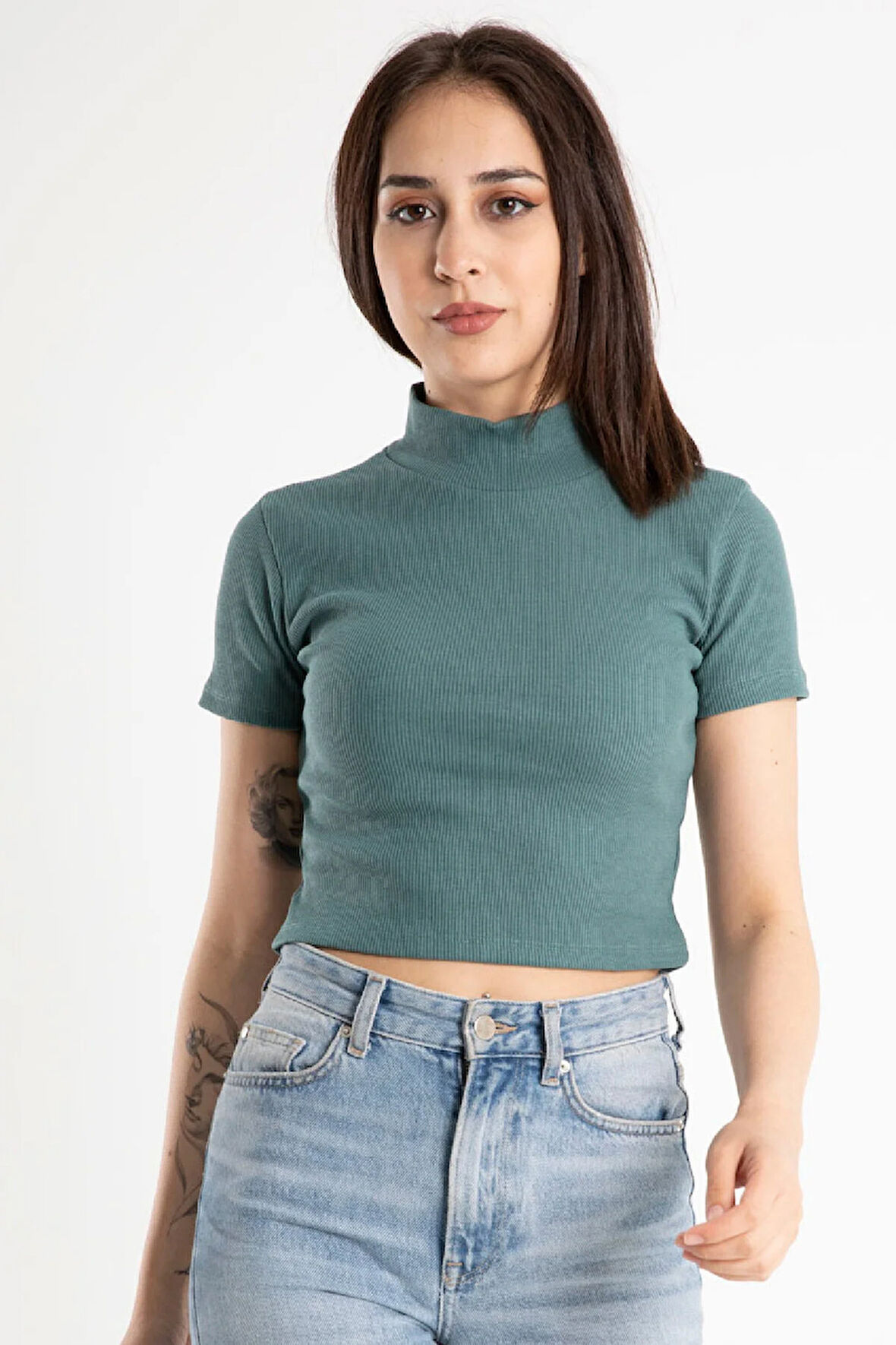 Kadın Yarım Balıkçı Kaşkorse Kısa Kollu Mahsul Ceket Body