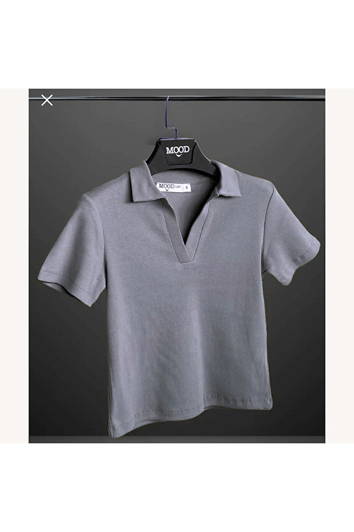 Kadın Polo Yaka Fitilli Kaşkorse Kısa Kollu Tişört