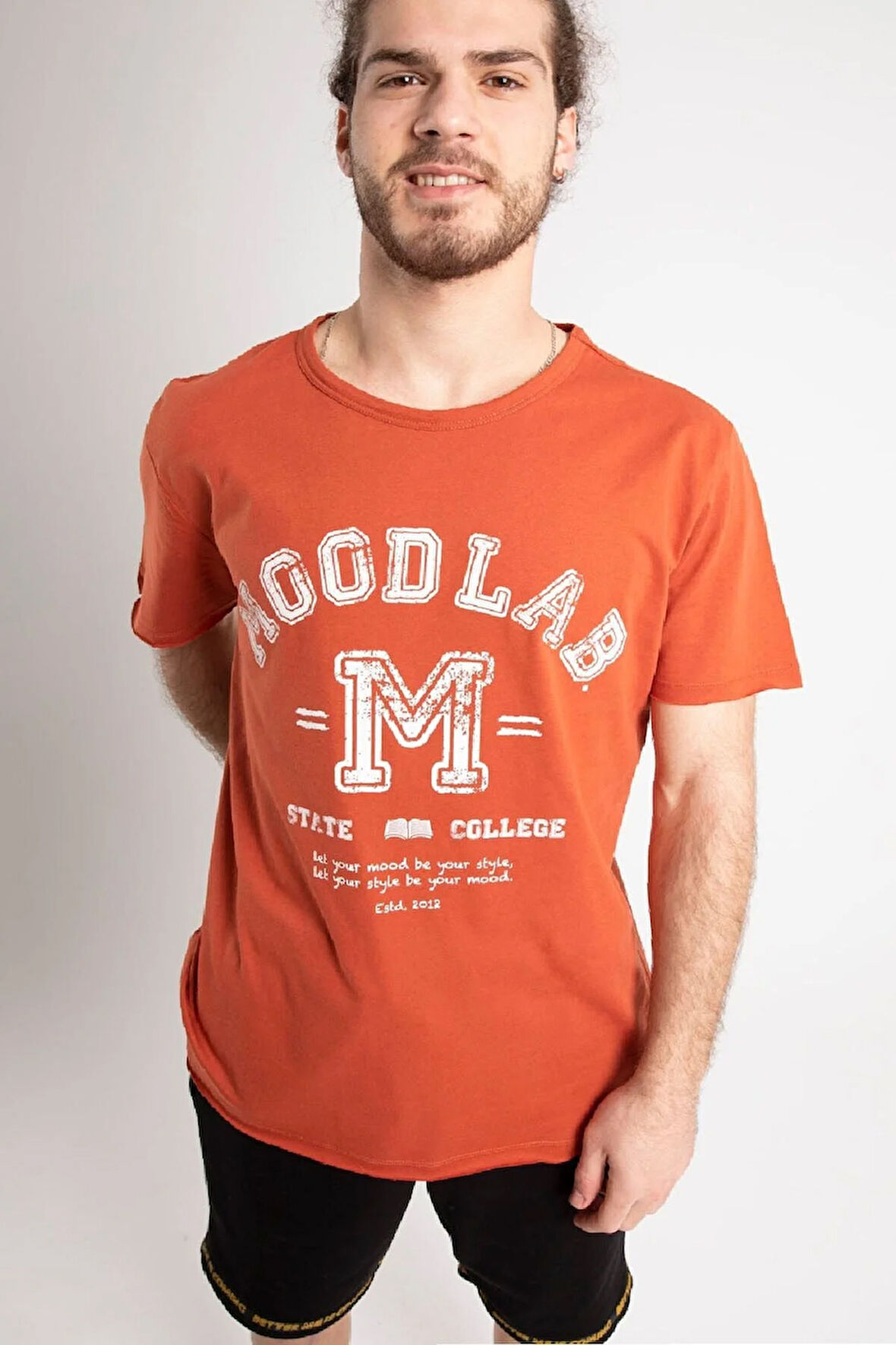 Uniseks %100 Pamuk Kısa Kollu Moodlab Baskılı Tişört