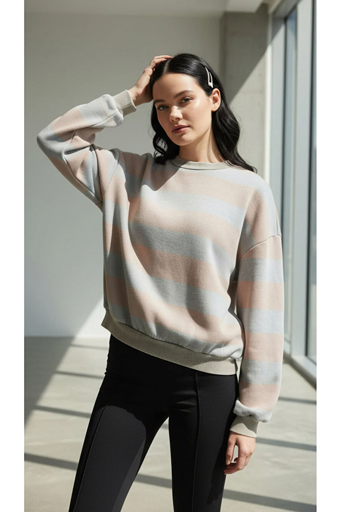 GRUNGE ESKİTME YIKAMALI RAHAT KESİM SWEATSHIRT