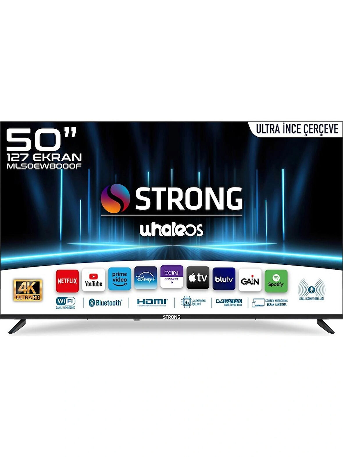 STRONG ML50EW8000F 50’’ 127cm Ekran FRAMELESS 4K Ultra HD Whale TV LED