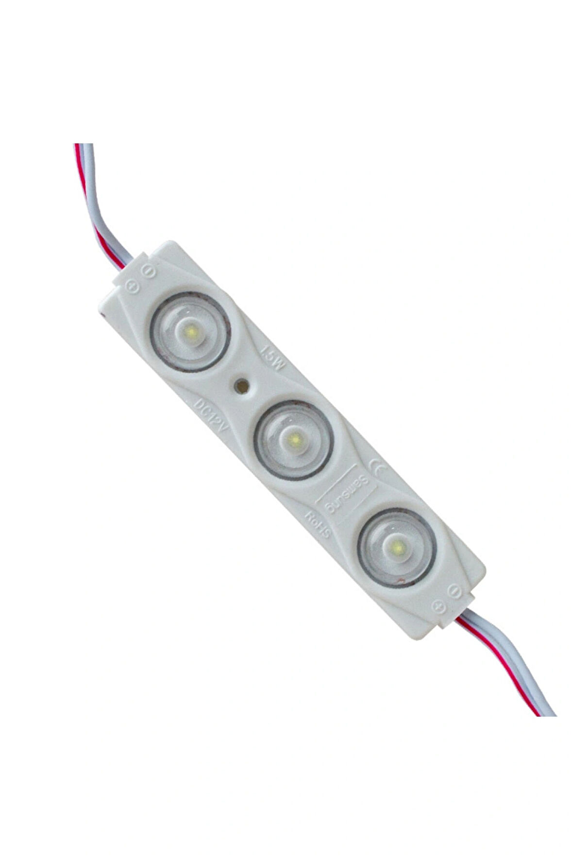 10 Adet 12V 1,5W 3 Ledli Mercekli Parmak Led Modül Beyaz