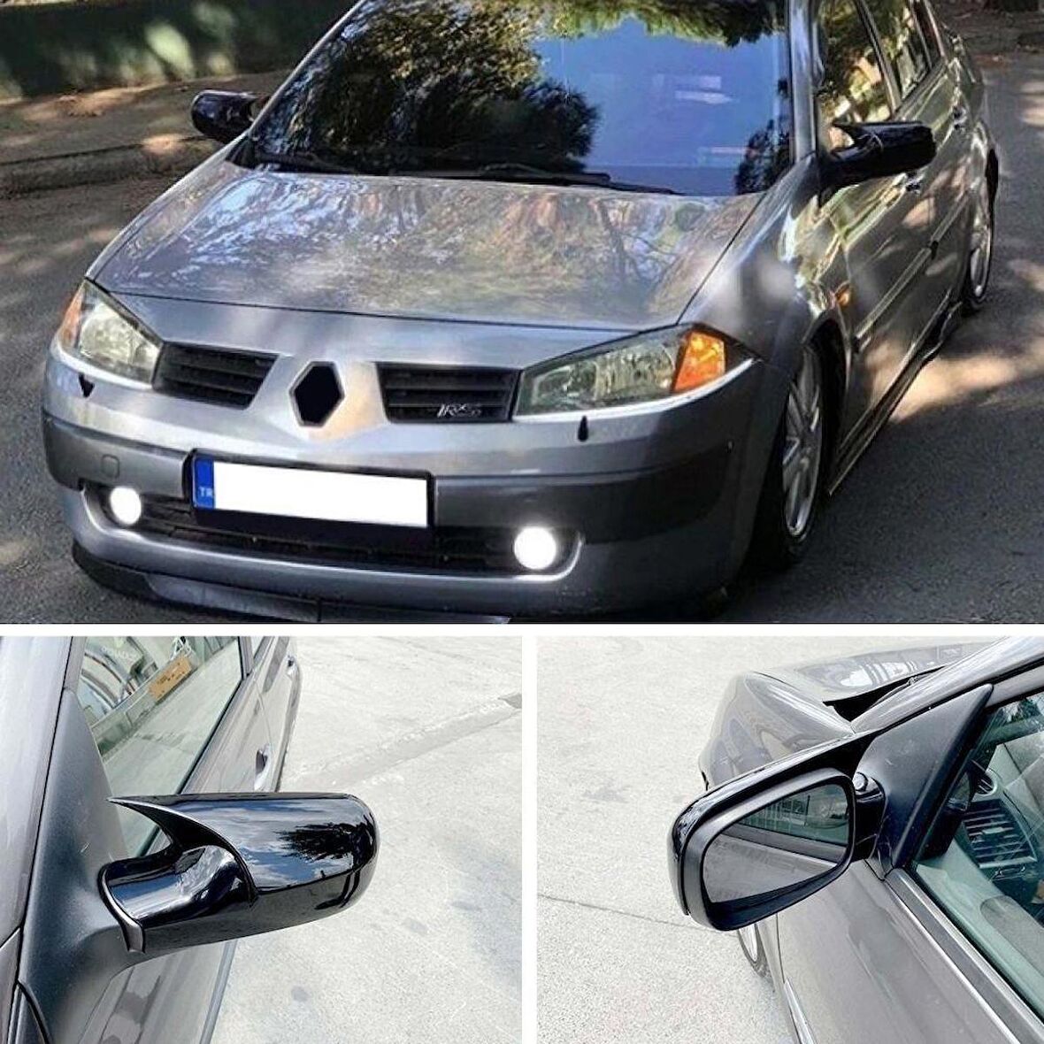 Renault Megane 2 2002-2009 Batman Yarasa Ayna Kapağı Piano Black