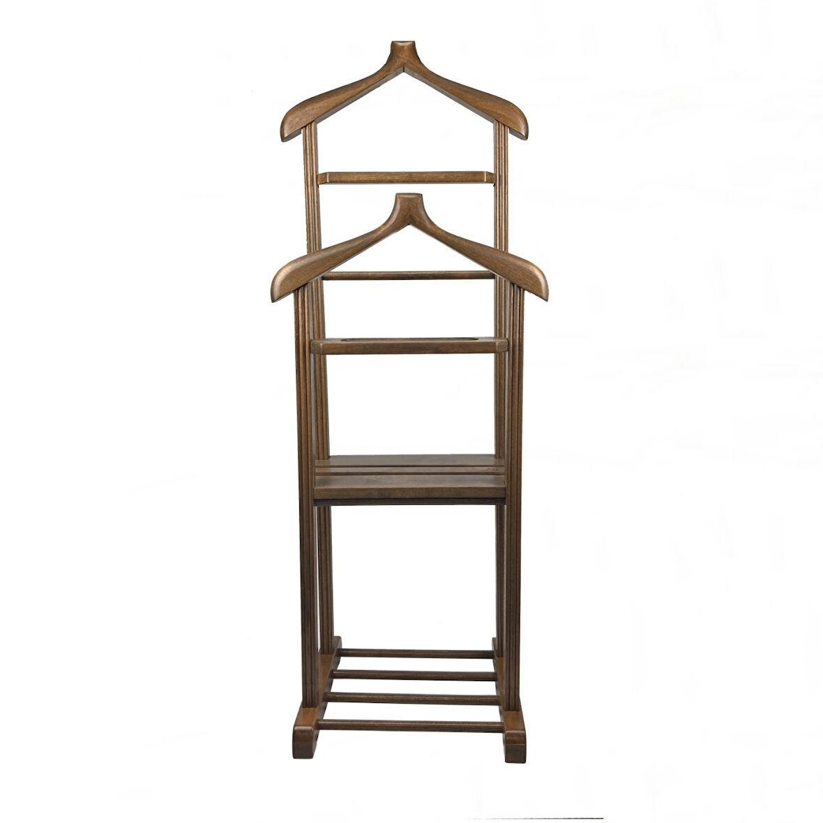 Melada Mobilya Gürgen Çift Tepeli Dilsiz Uşak Cilalı Ceviz Double Sehpalı