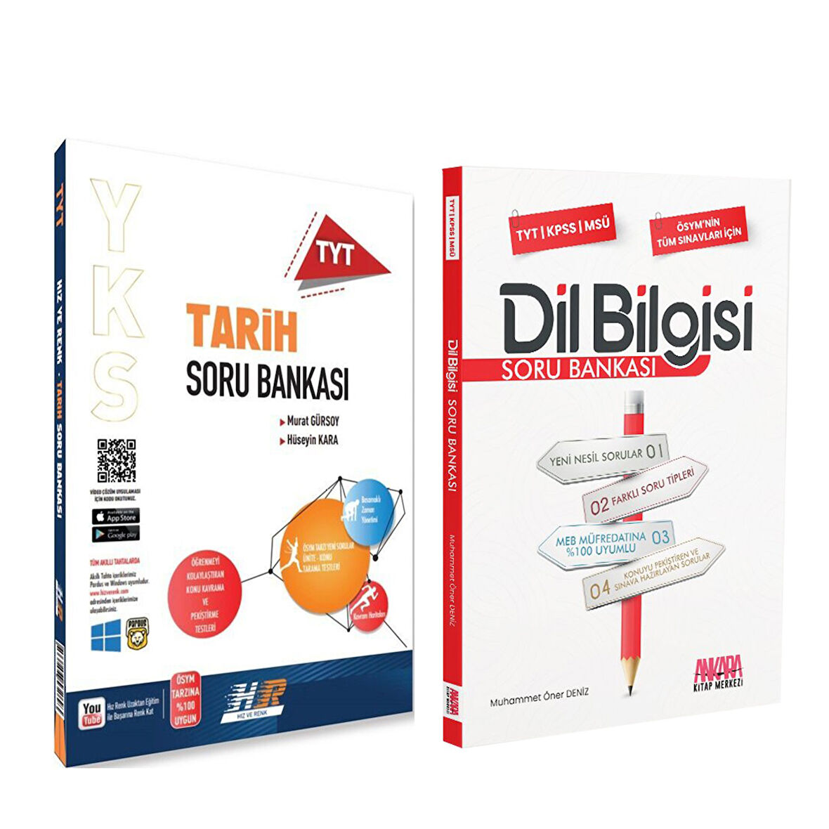 Hız ve Renk TYT Tarih ve AKM Dil Bilgisi Soru Bankası Seti 2 Kitap