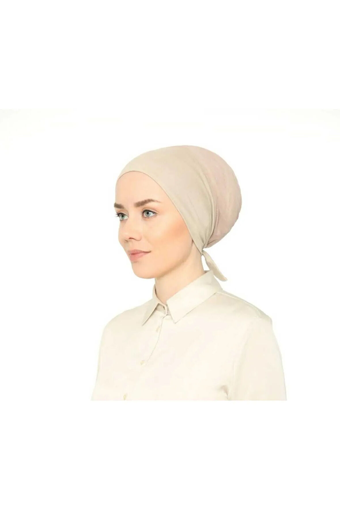 Fileli Dikişsiz Bone Taş Rengi