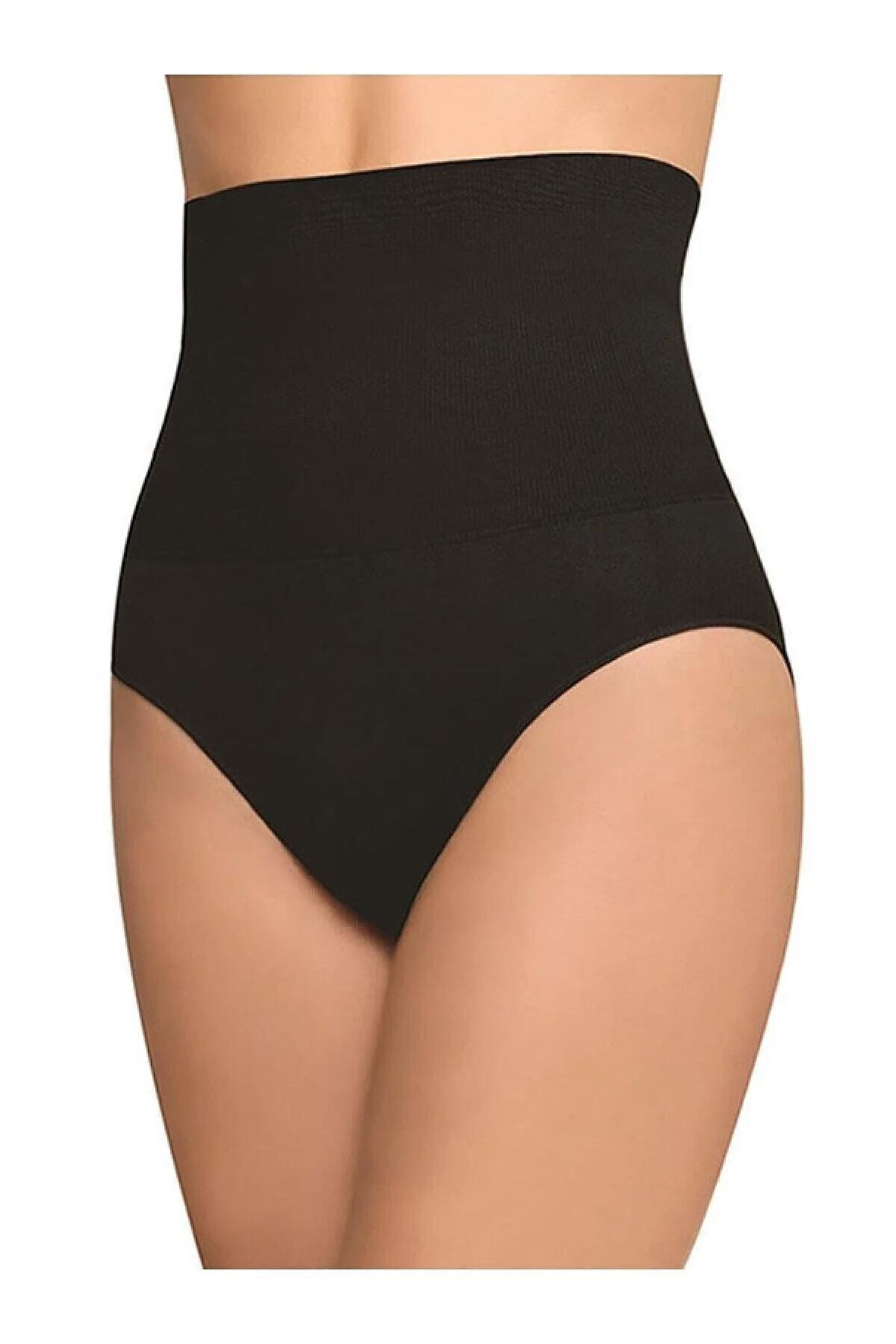 Kadın Siyah Yüksek Belli Toparlayıcı Dikişsiz Külot Korse