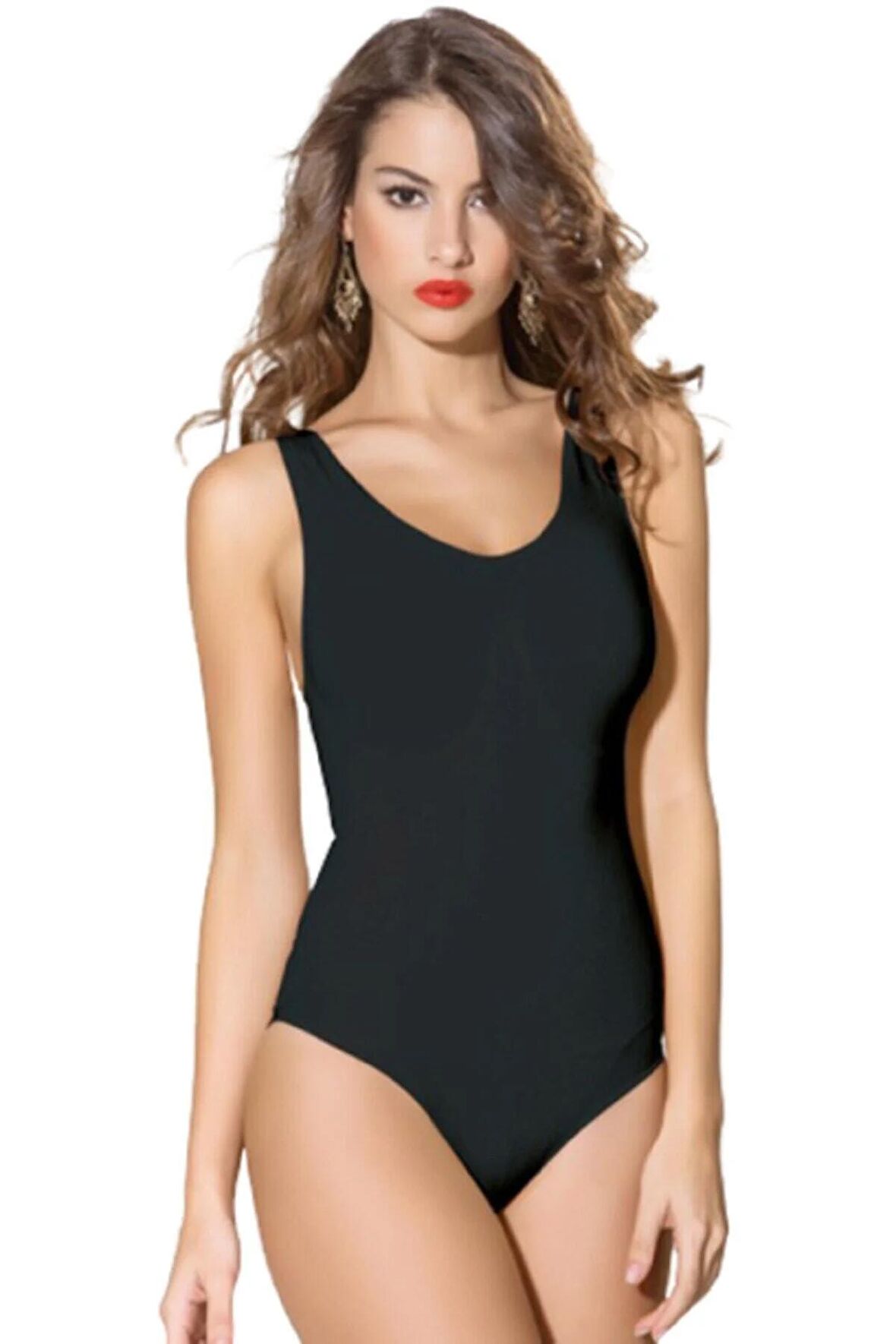 Kadın Siyah Dikişsiz Vücut Korse 2944