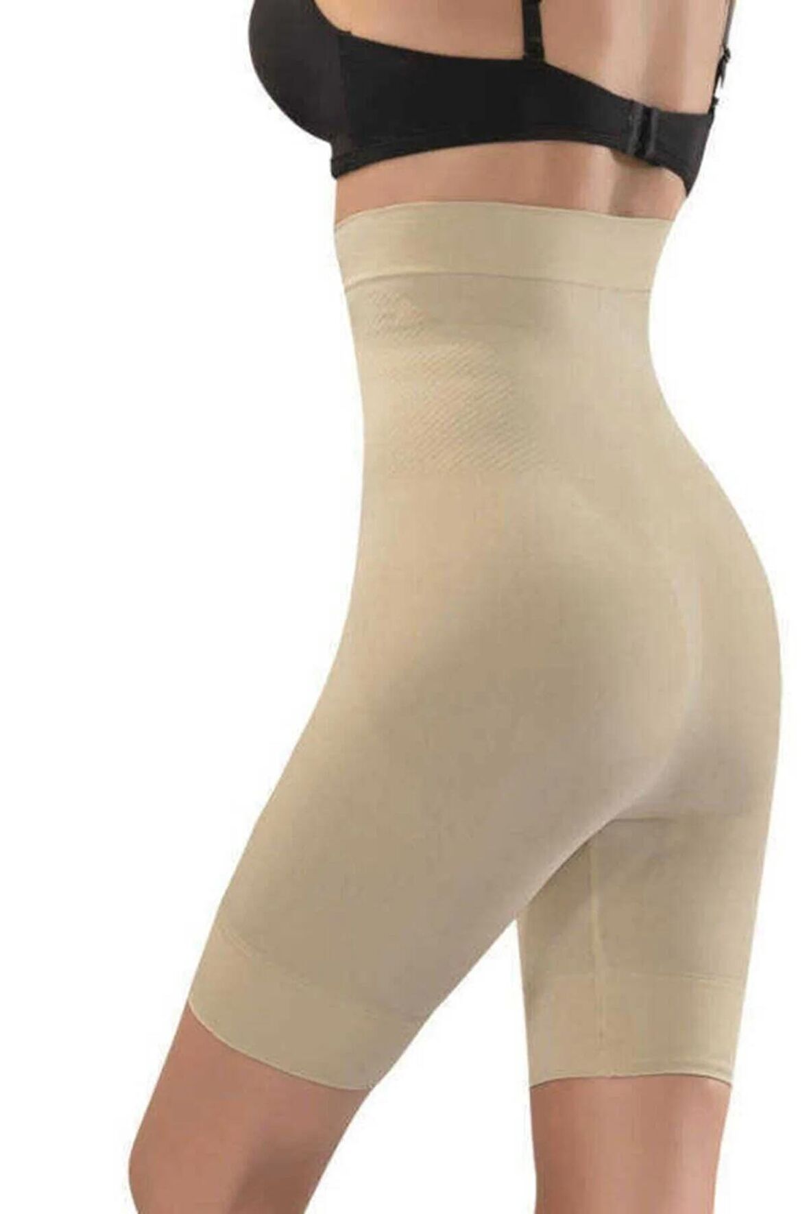 Kadın Ten Yüksek Bel Dikişsiz Paçalı Korse 2452