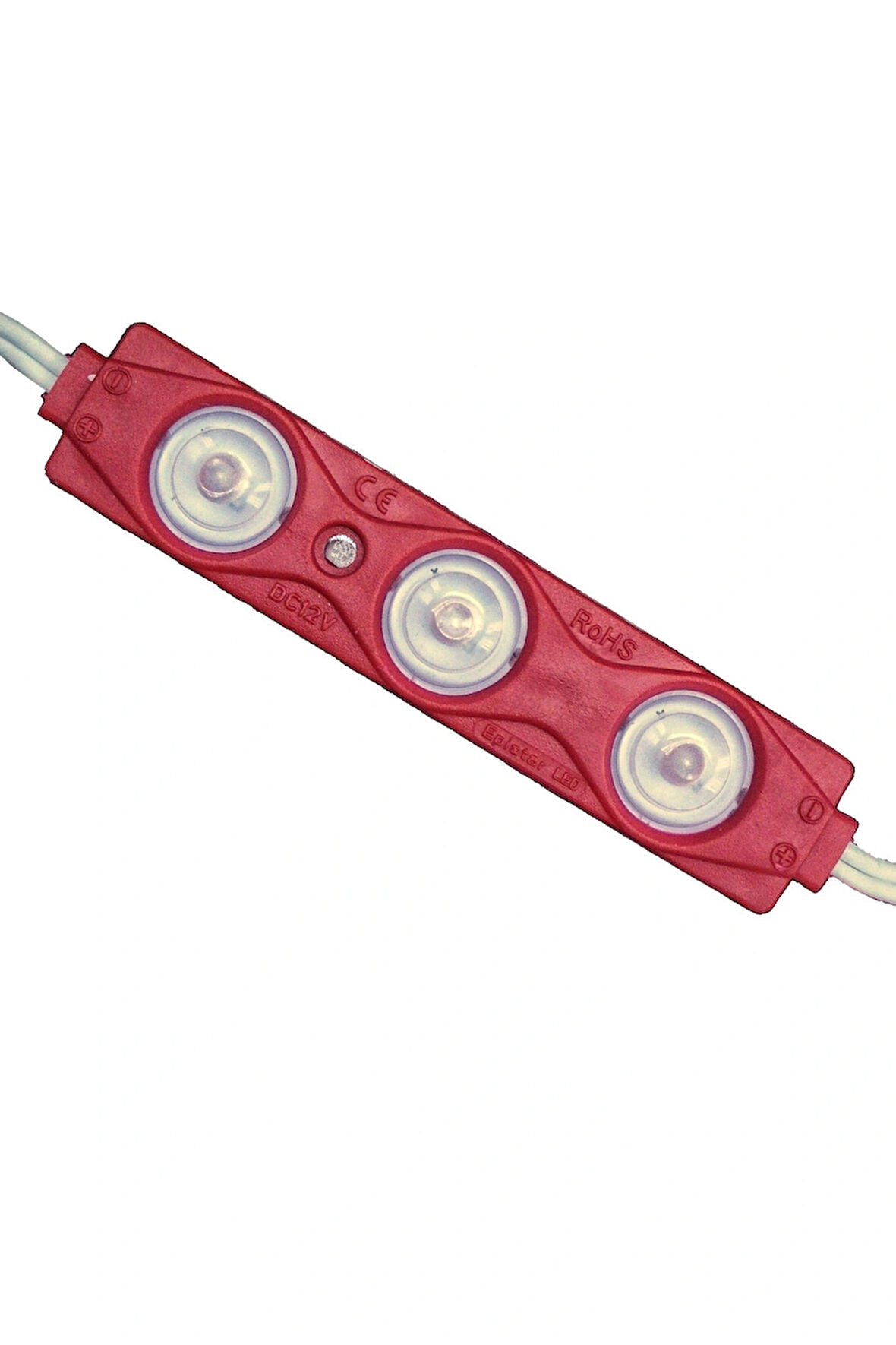 10 Adet 12V 1,5W 3 Ledli Mercekli Parmak Led Modül Kırmızı