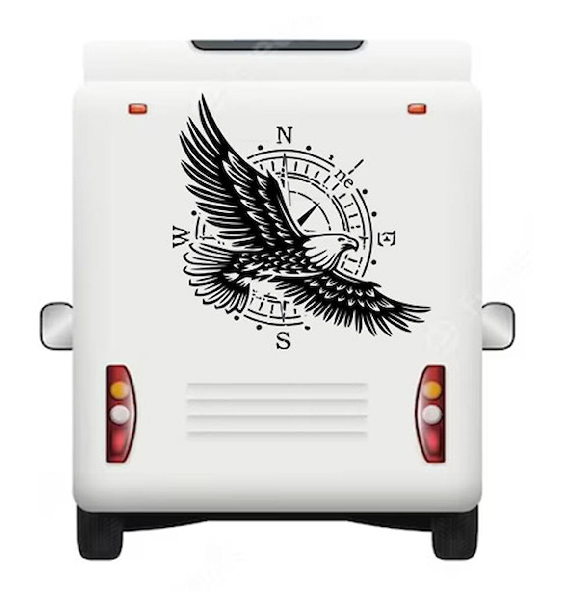 30 x 30 cm Pusula Kartal Off Road Karavan Sticker