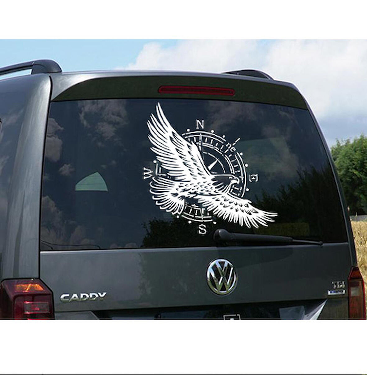 90 x 90 cm Pusula Kartal Off Road Karavan Sticker