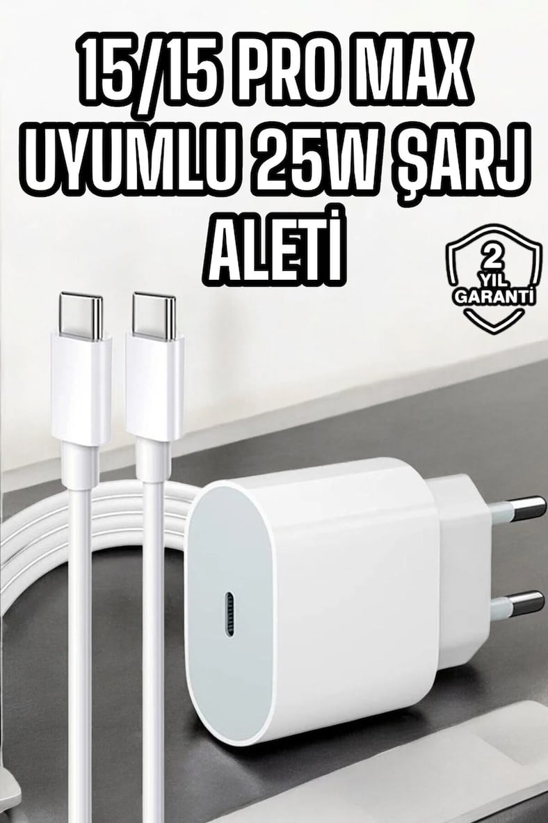 Sayarmarkt Şarj Cihazı Type-C Lightning 25W Beyaz iPhone Uyumlu iPhone