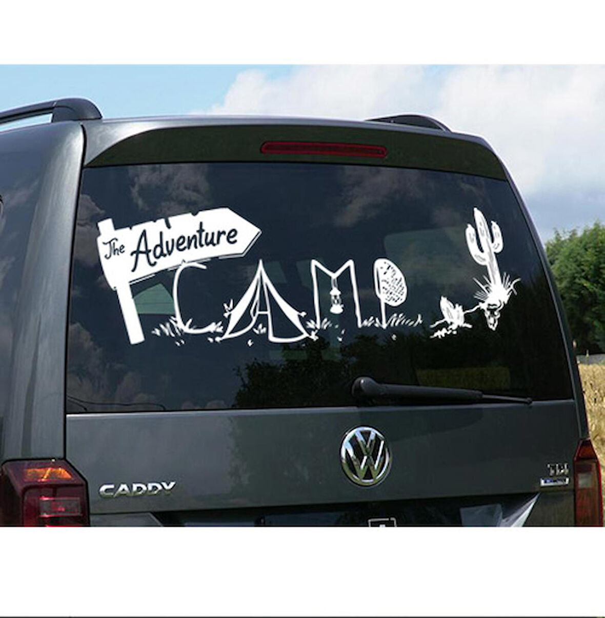 160 x 53 cm Adventure Camp Kaktüs Karavan Sticker, Karavan Çıkartmaları