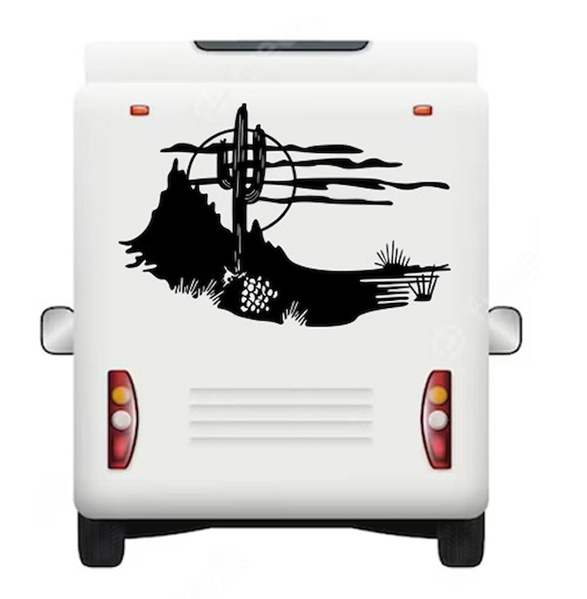 90 x 60 cm Kaktüs Manzara Karavan Sticker, Çıkartma