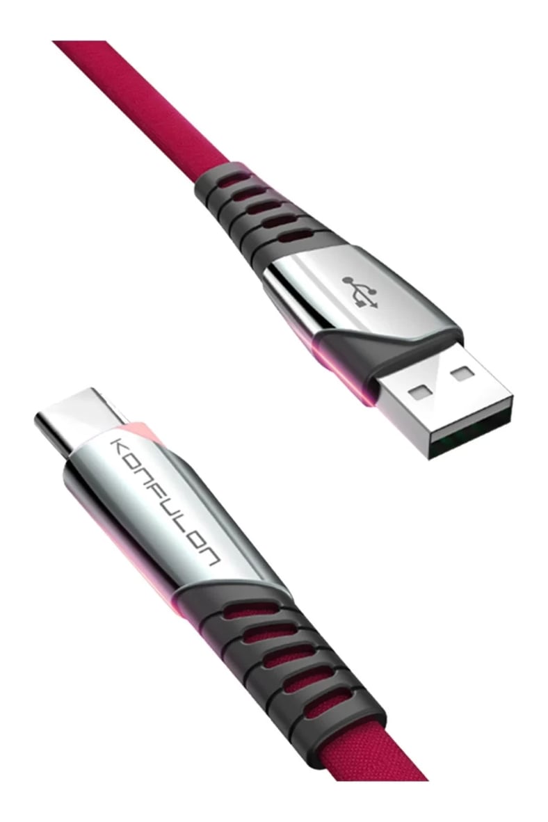 Konfulon DC18 Type-C Kablo 1M 5A - Kırmızı