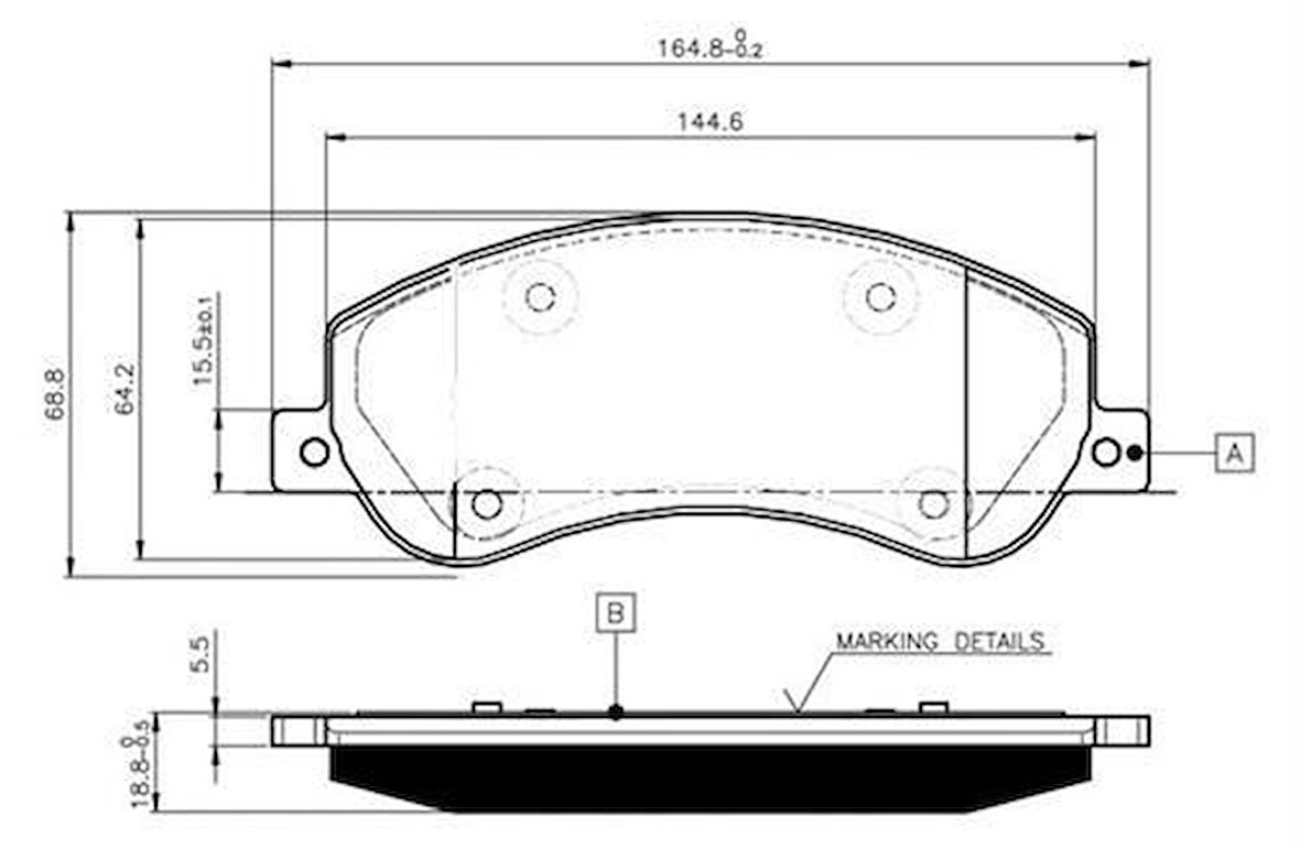 Magnettı Marellı 323700001800 Ön Fren Balatası Transıt V347 06 > V347 155Ps A.Ceker 11 > Vw Amarok 2.0Tdı 10> Fıslı