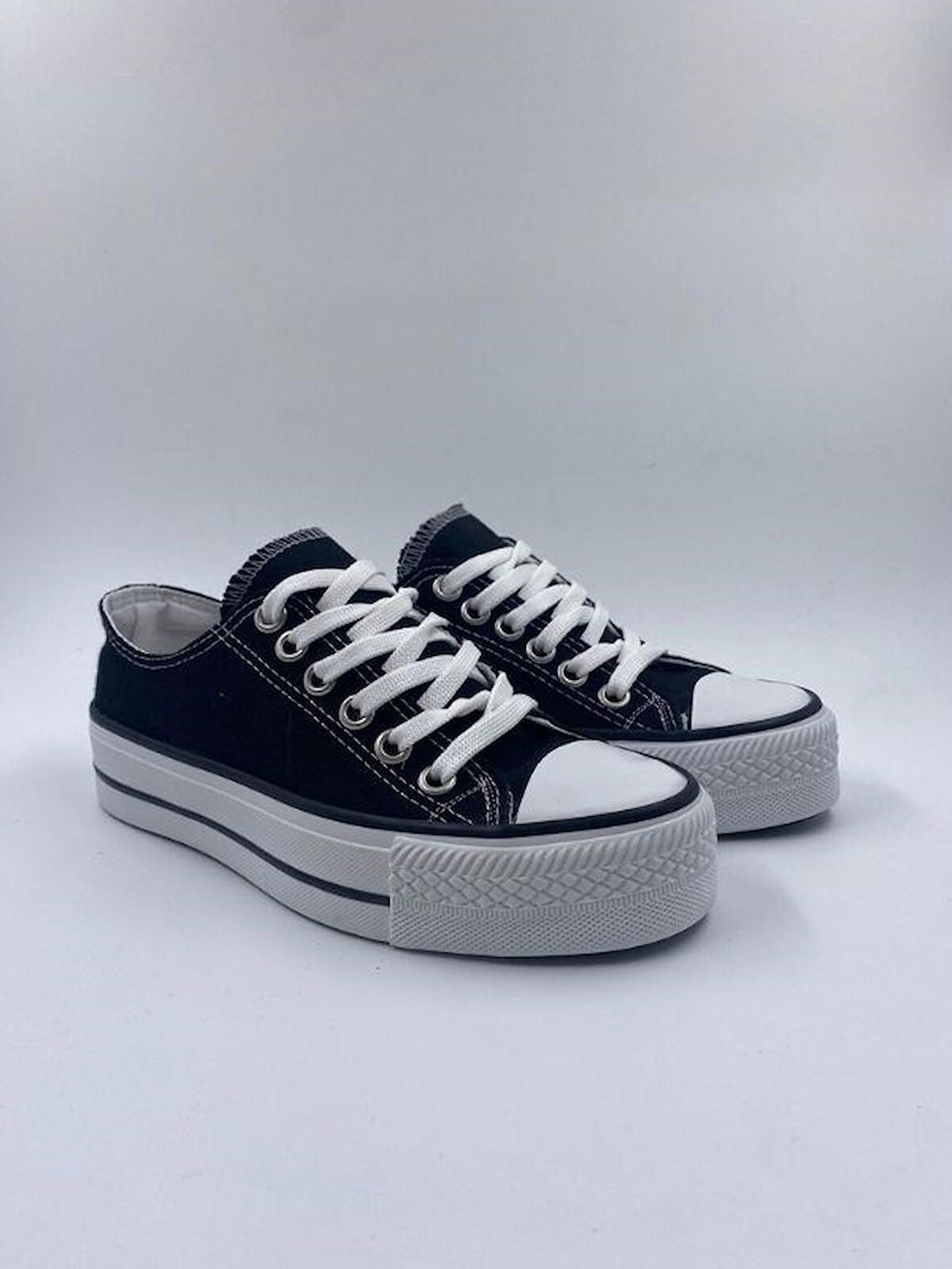 Unisex Yüksek Taban Sneaker Spor Ayakkabı Siyah