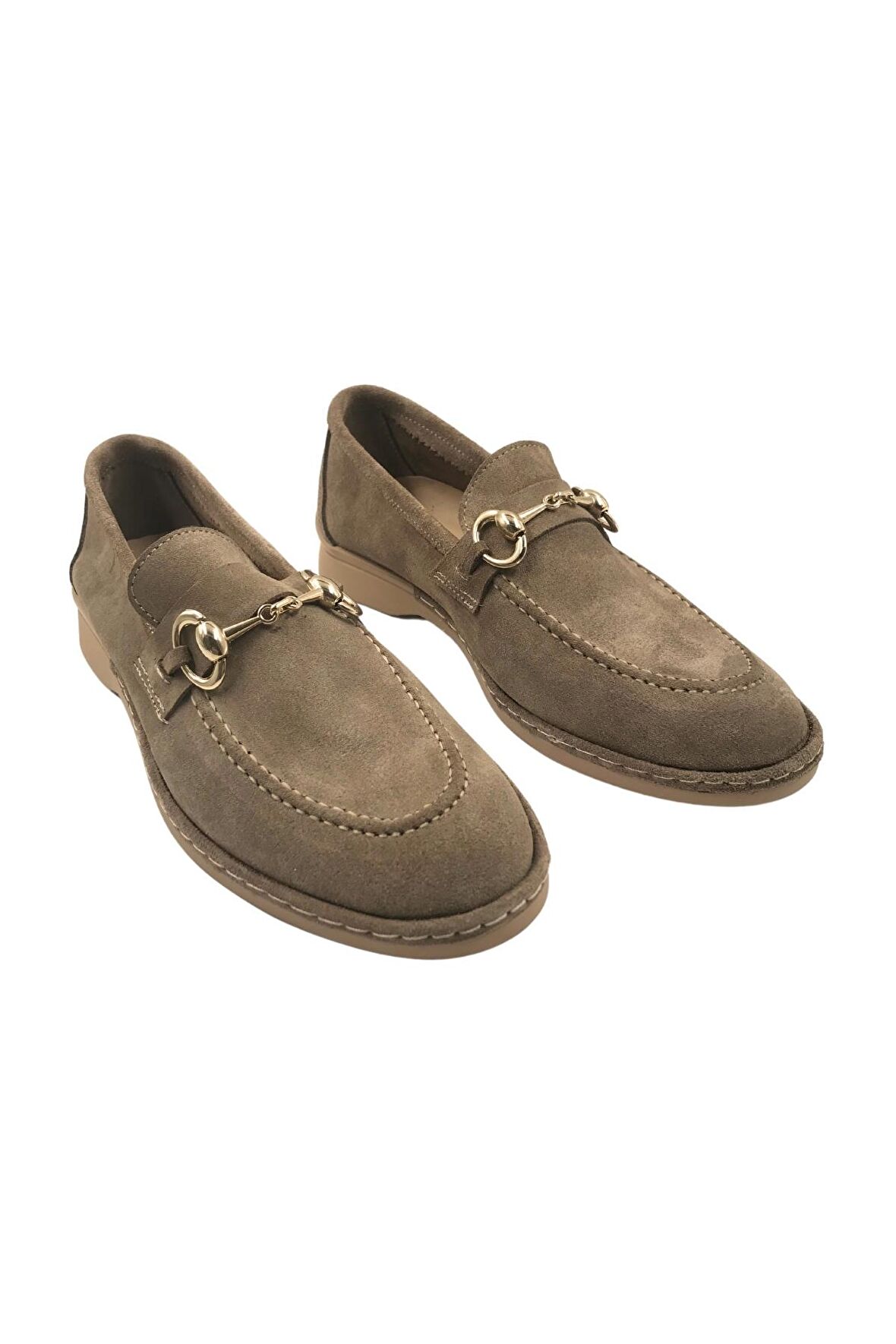 Scarpe Vizon Hakiki Deri Kadın Süet Babet Ayakkabı