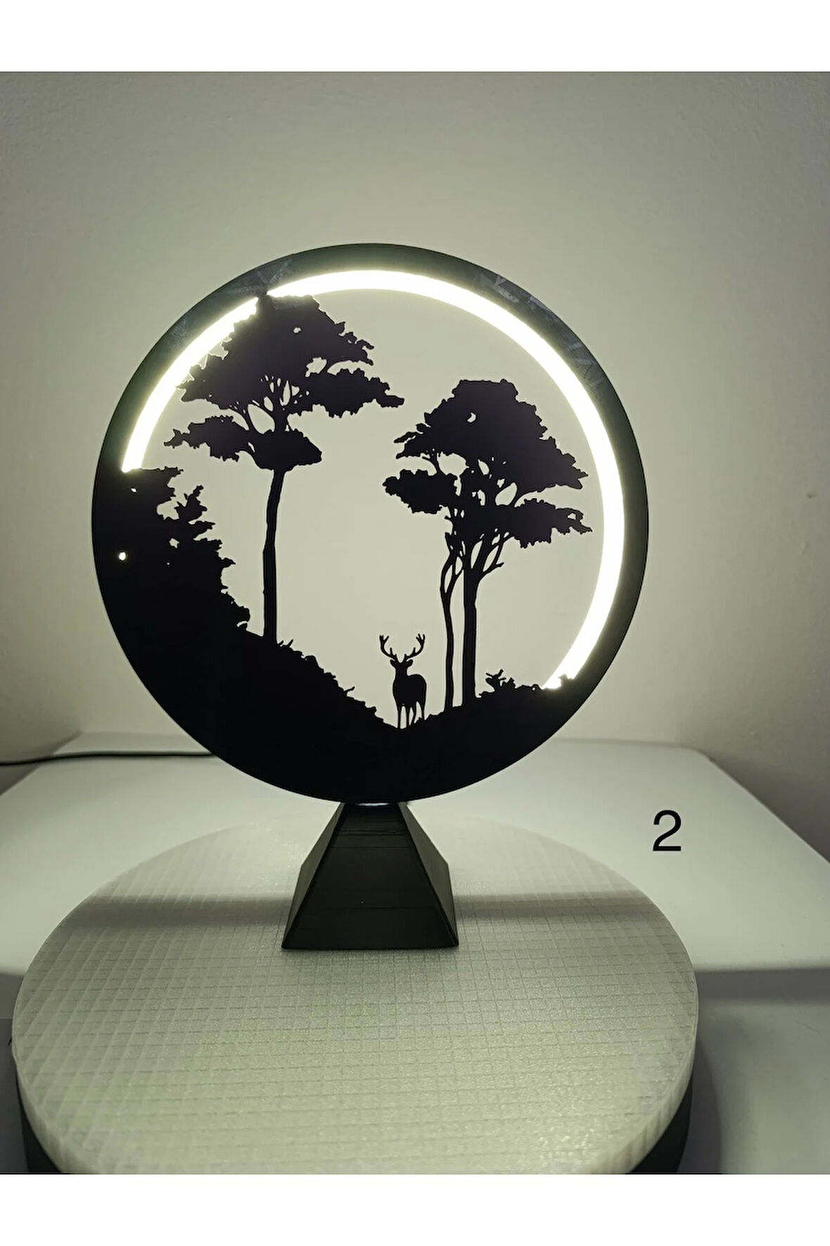 Vahşi Doğa Dekoratif LED Masa Lambası – Değiştirilebilir Ön Tasarımlı