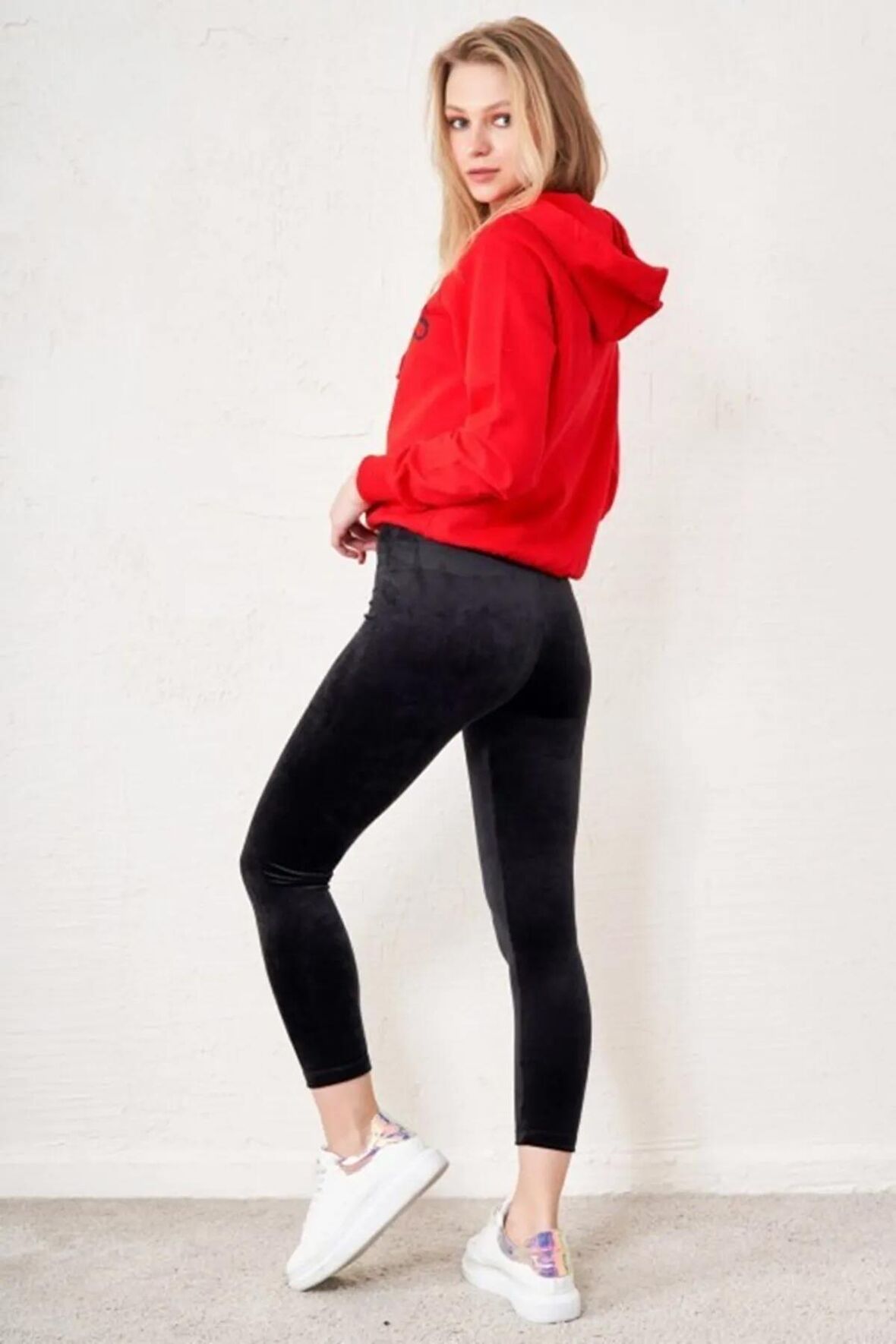 Kadın Kadife Kışlık Likralı Tayt