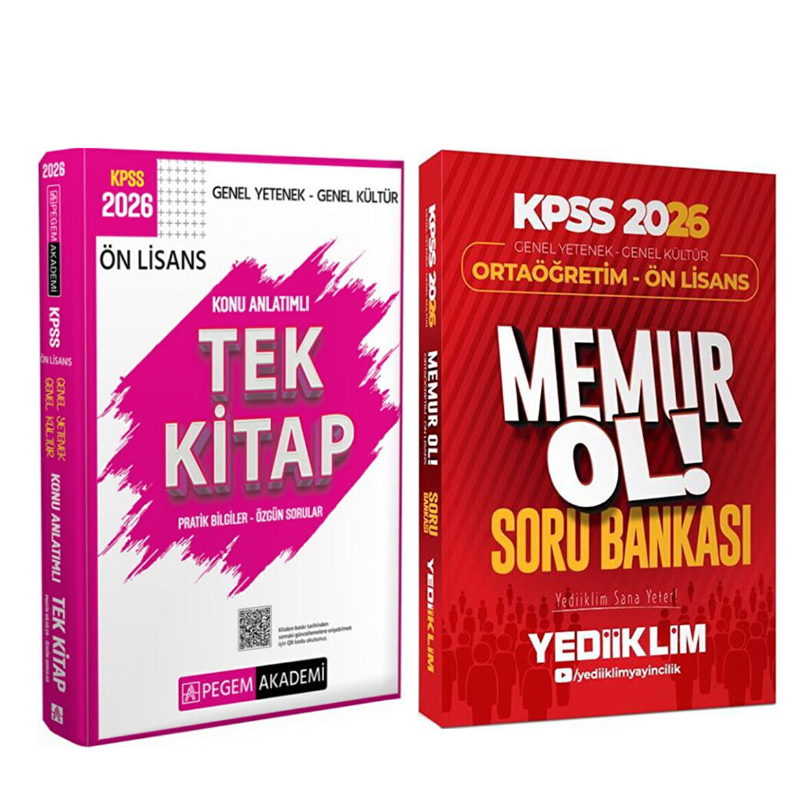 Pegem Önlisans Konu Anlatım ve Yediiklim Memur Ol Soru Bankası Seti 2 Kitap