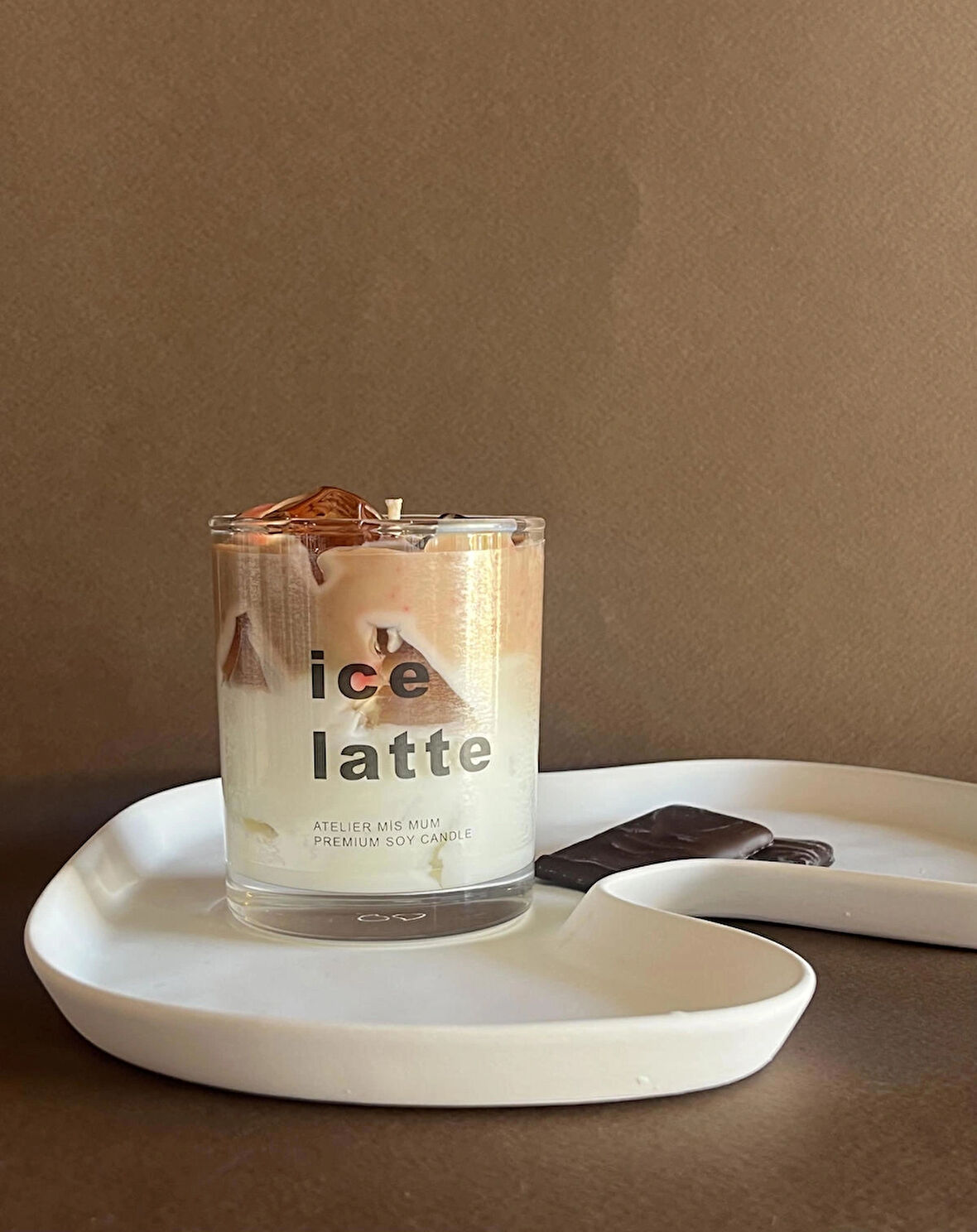 Ice Latte Şeklinde Mum - Kahve Kokulu Dekoratif Mum