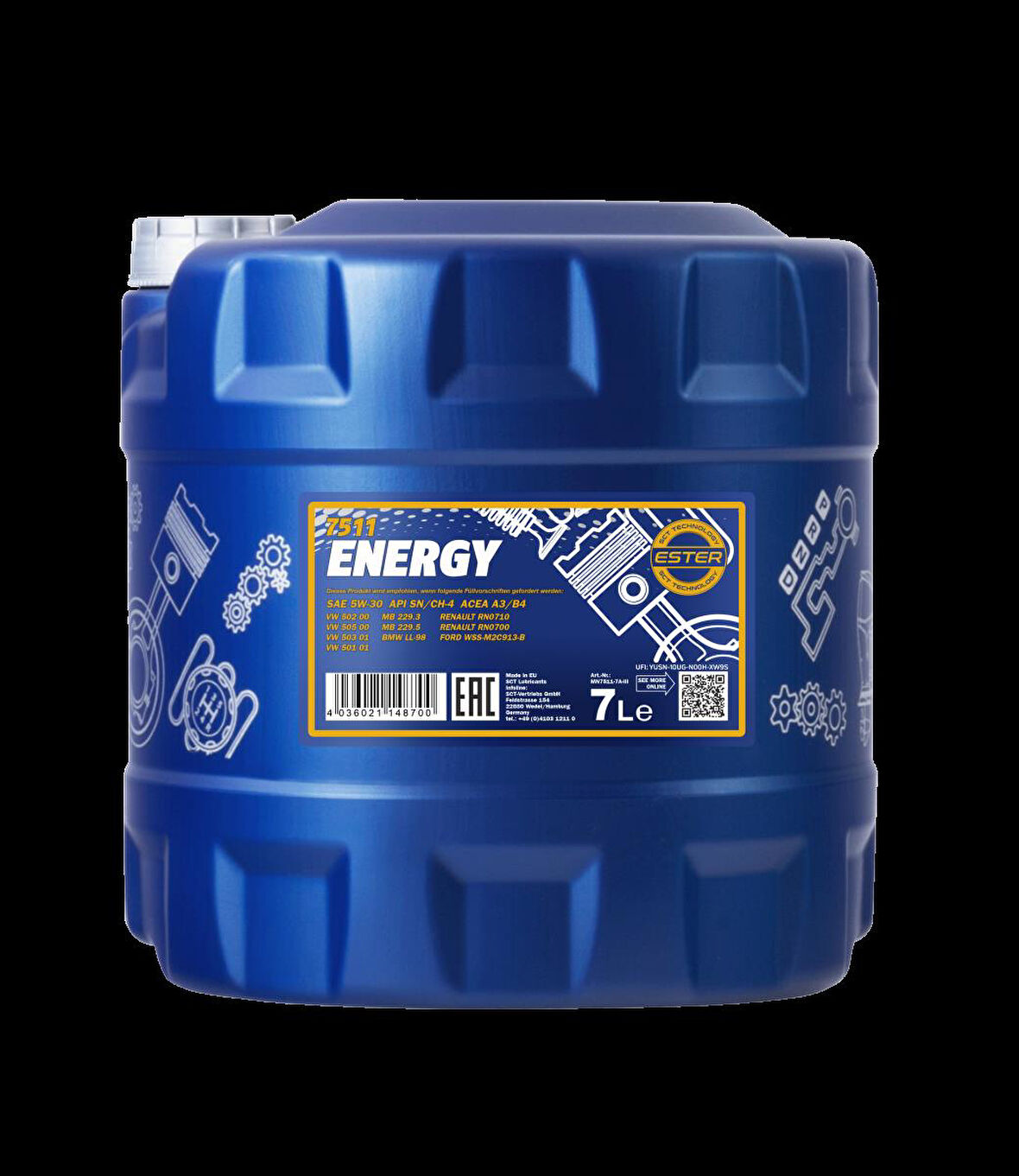 MN7511-7  ENERGY SAE 5W-30 API SL ACEA A3/B3   7 L