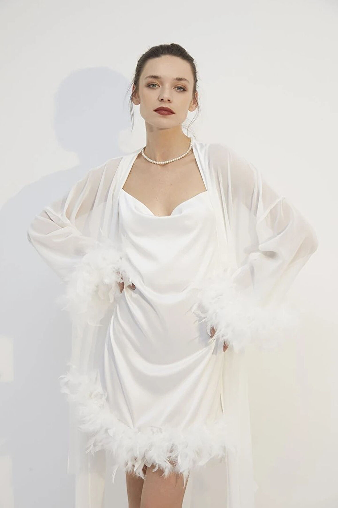 Lavinia Ekru Gelin Gecelik Seti 1758