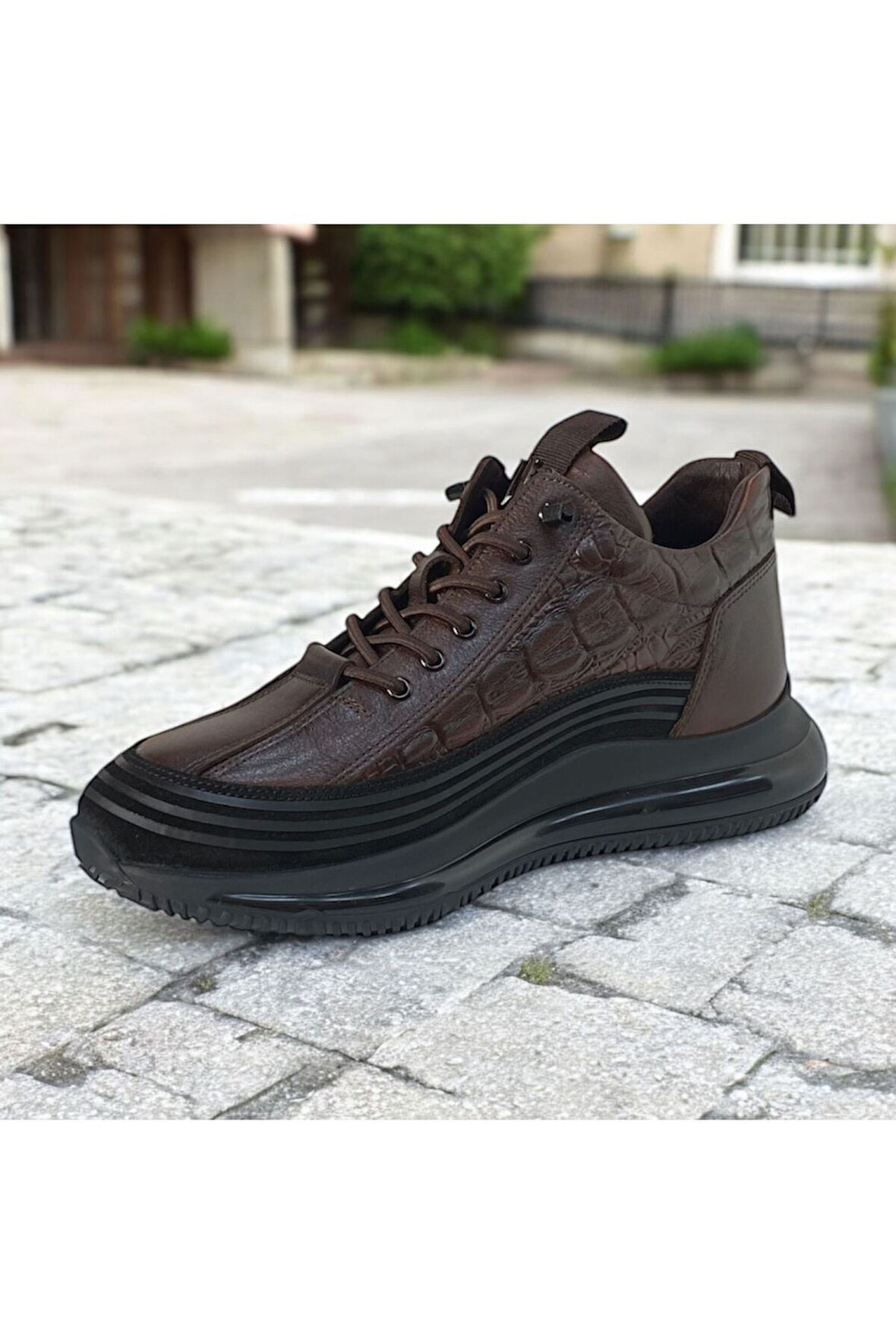 LASTİK BAĞLI CROCO DERİ MODEL AİR KÖPÜK TABAN ERKEK BOT E053